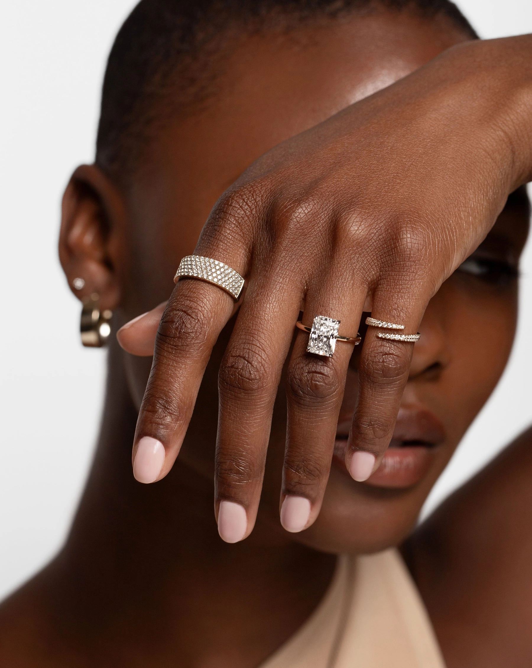Open Diamond Wrap Ring