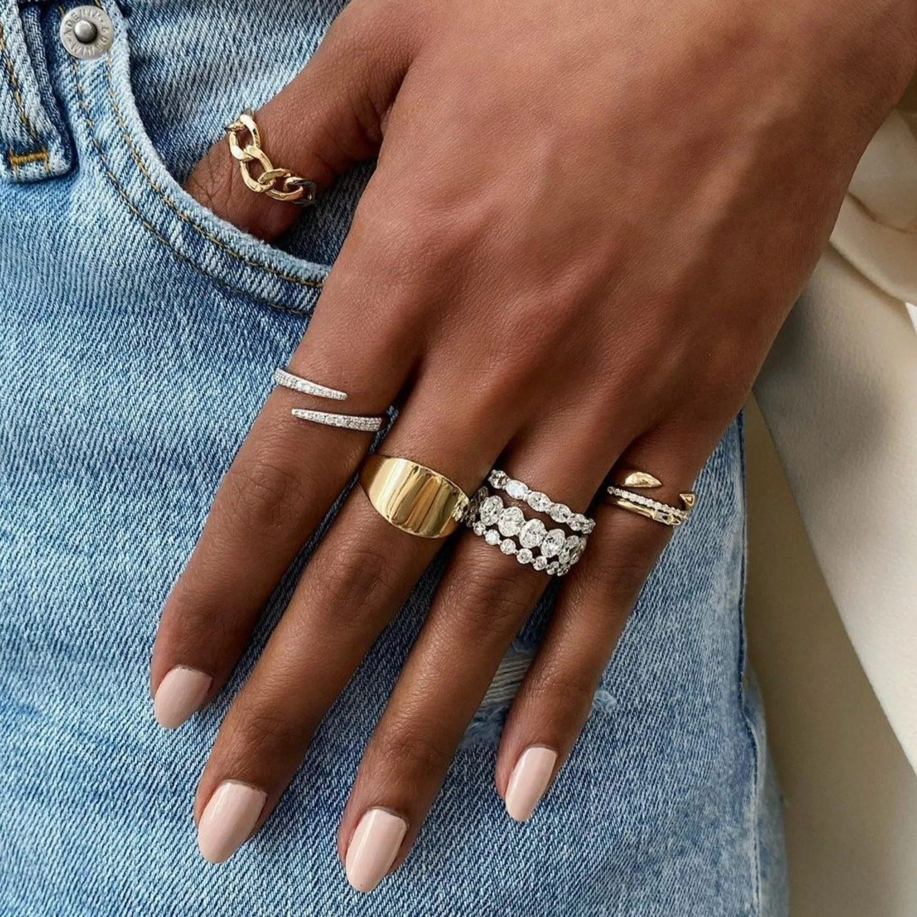 Oval 3/4 Lab Diamond Band
