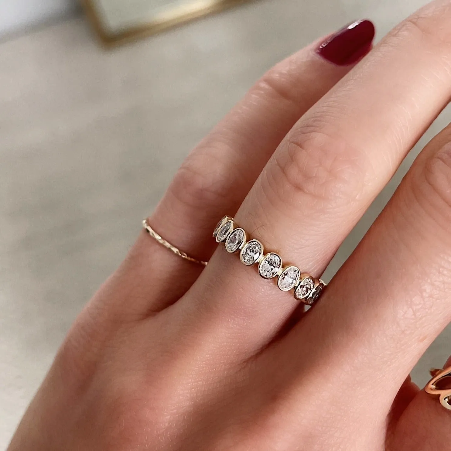 Oval Bezel Eternity Band