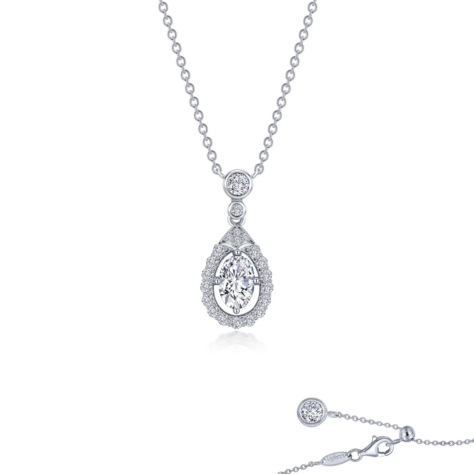 Oval Halo Necklace N0275CLP20