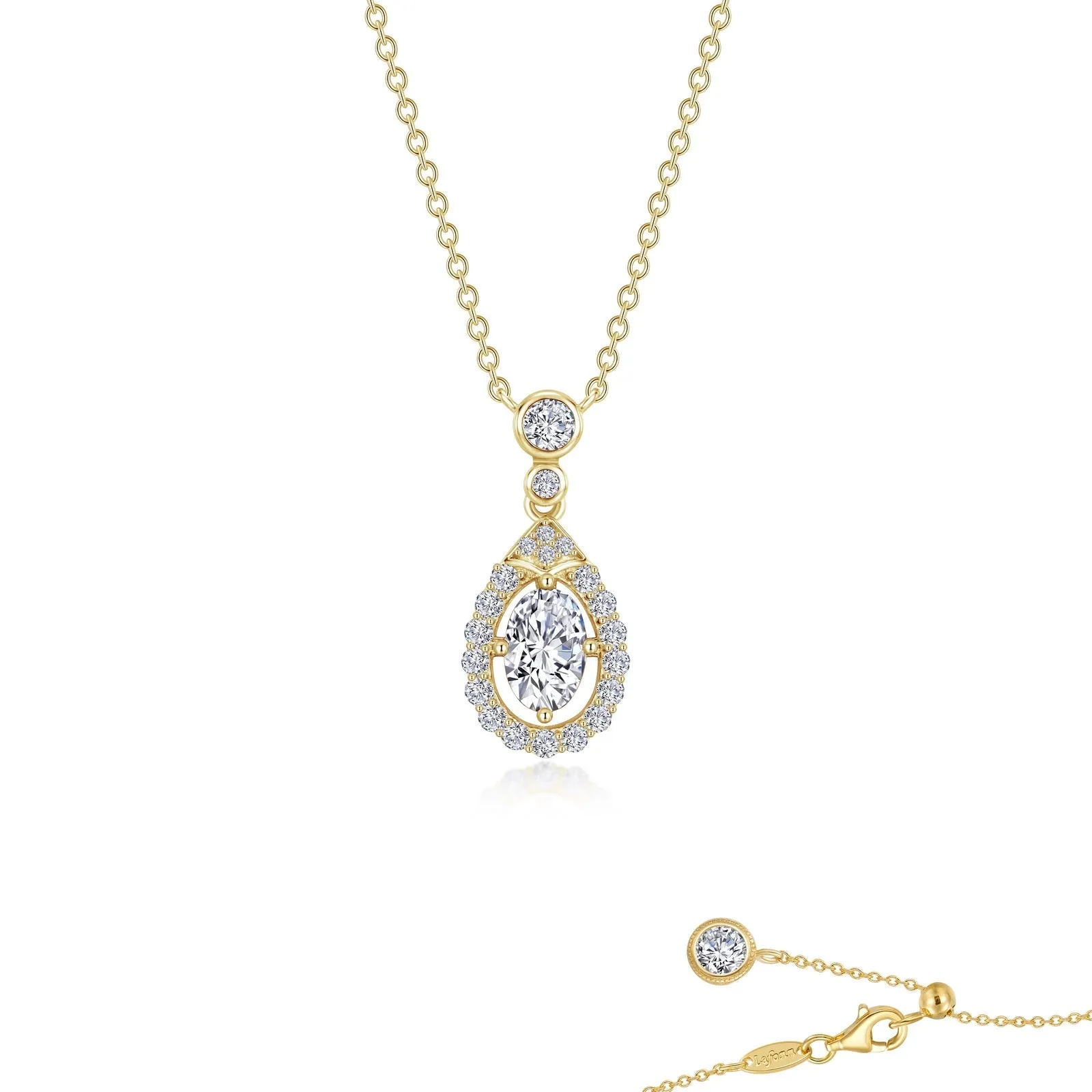 Oval Halo Necklace N0275CLP20