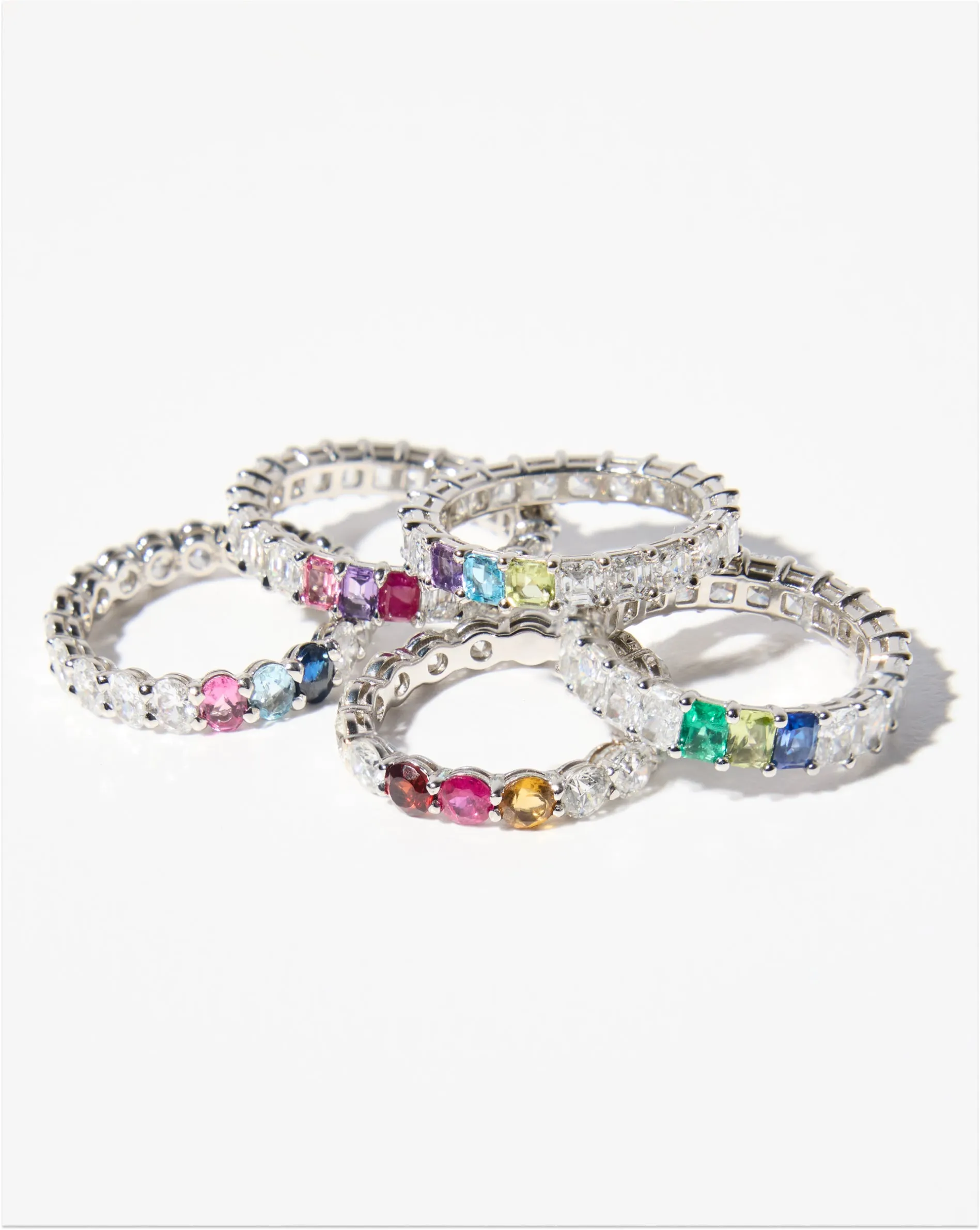 Oval Lab Diamond and Birthstone Eternity Band