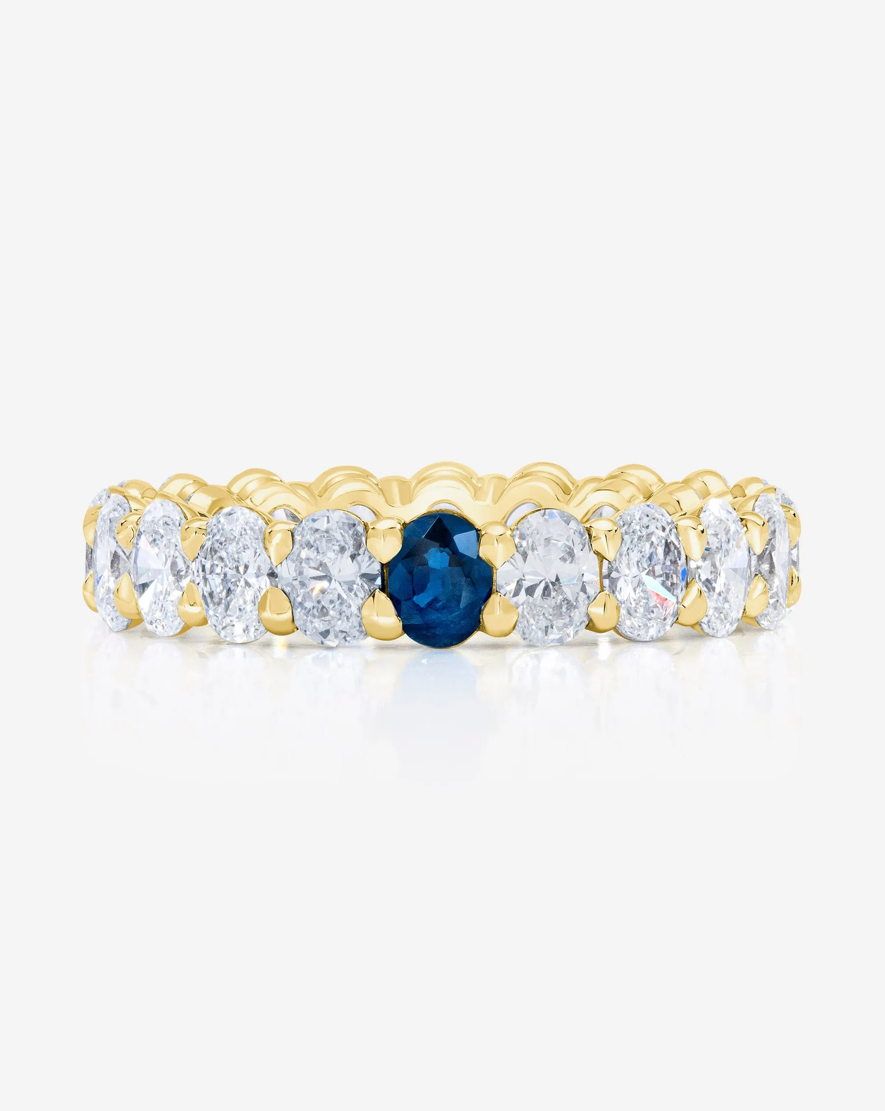 Oval Lab Diamond and Birthstone Eternity Band