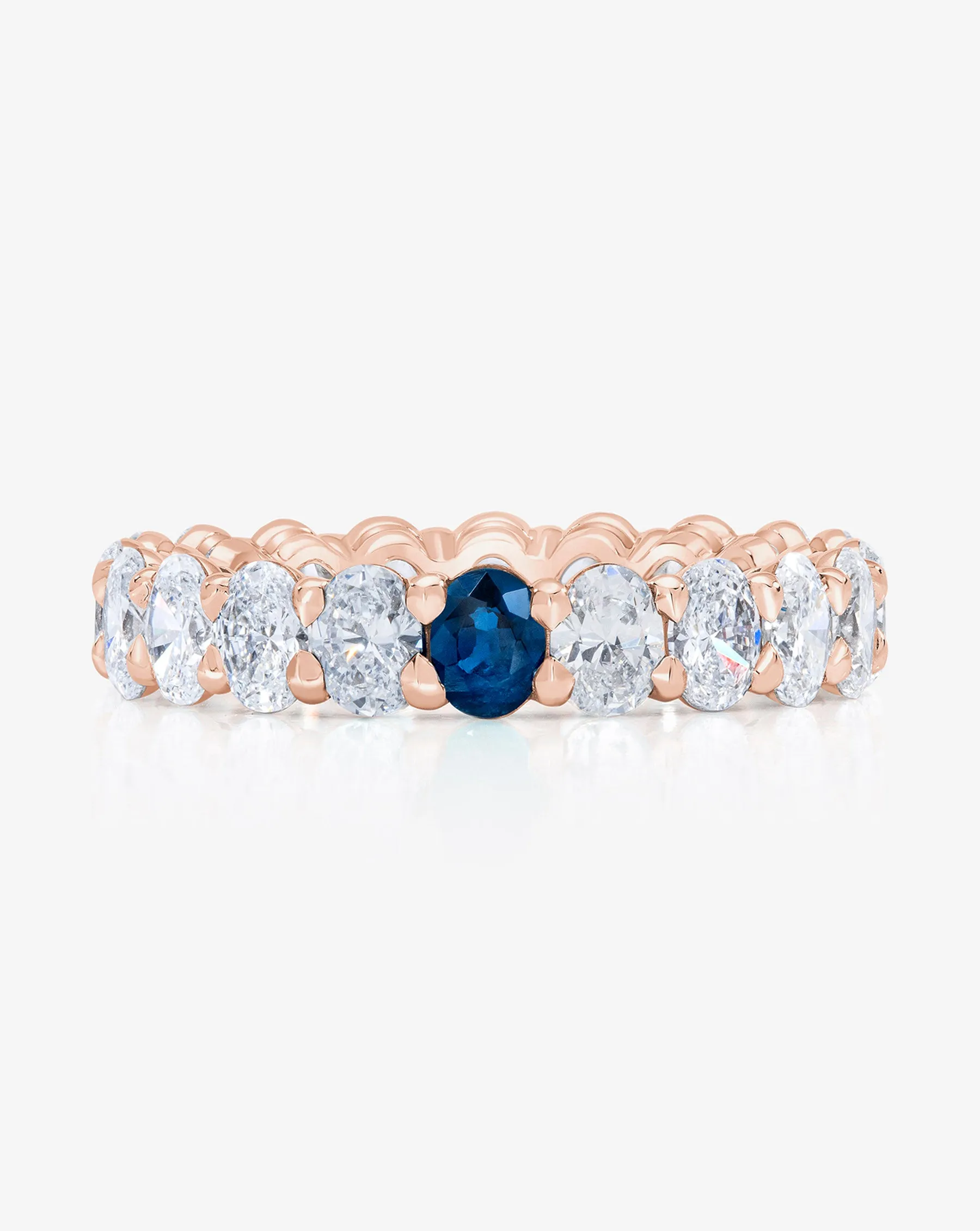 Oval Lab Diamond and Birthstone Eternity Band