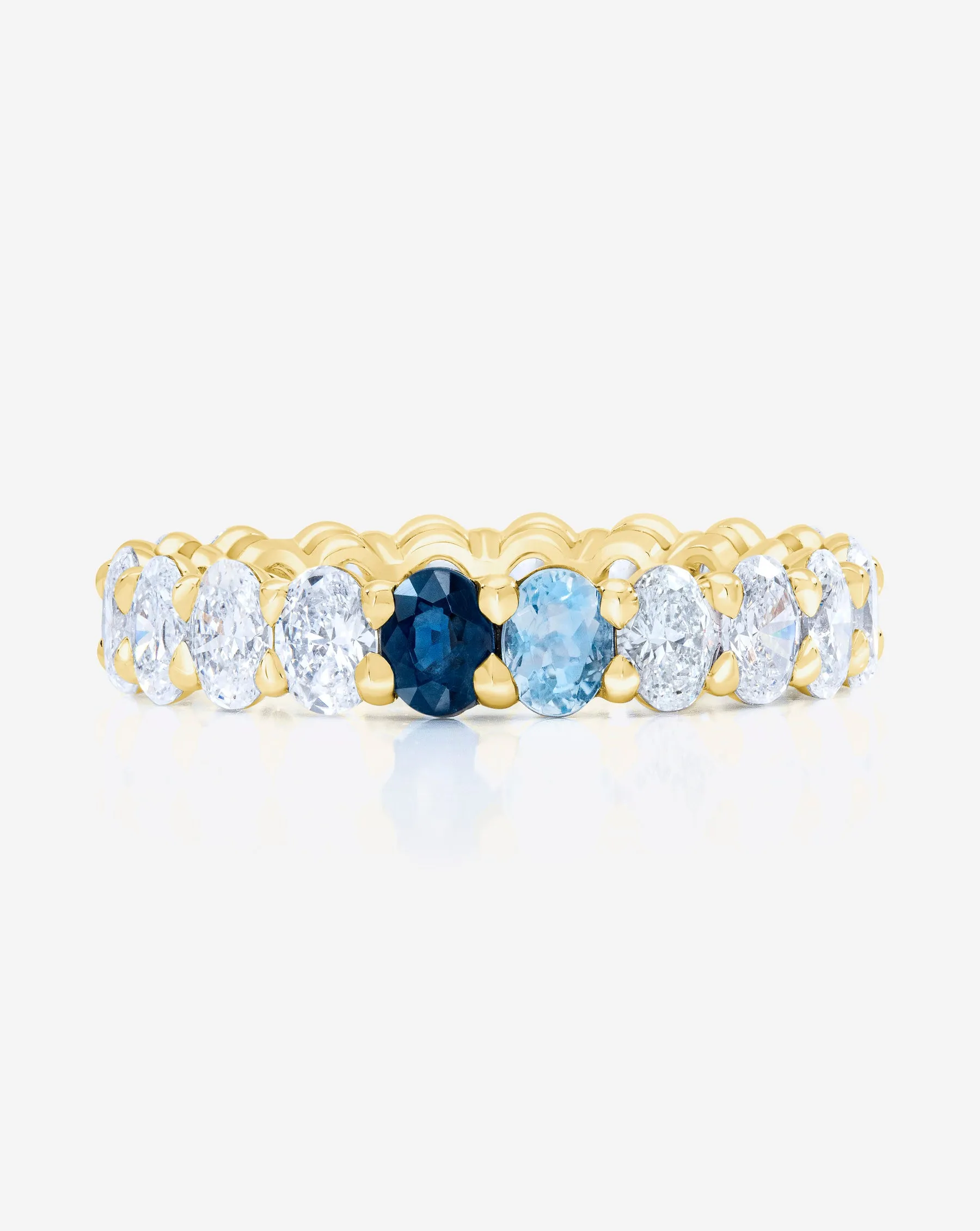 Oval Lab Diamond and Birthstone Eternity Band