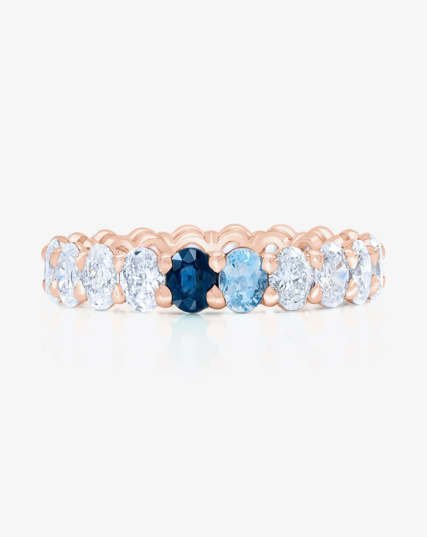 Oval Lab Diamond and Birthstone Eternity Band