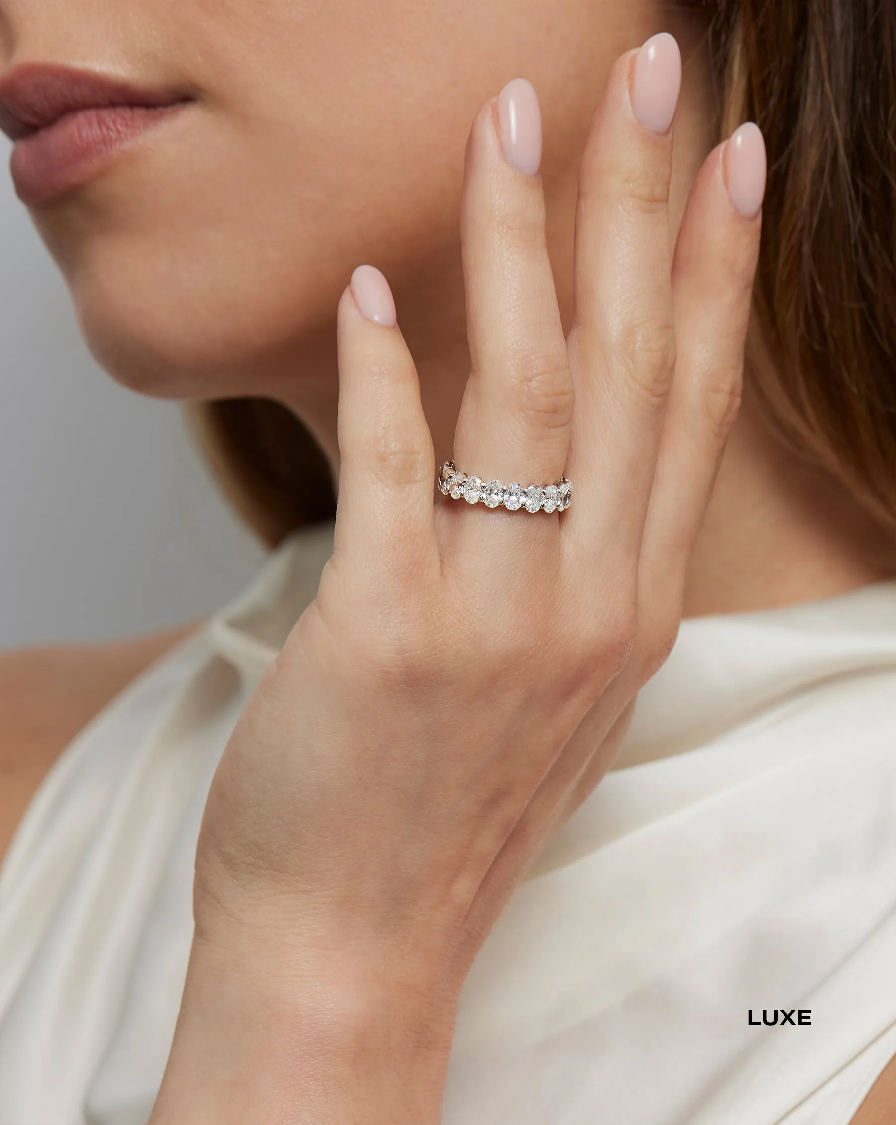 Oval Lab Diamond Eternity Band