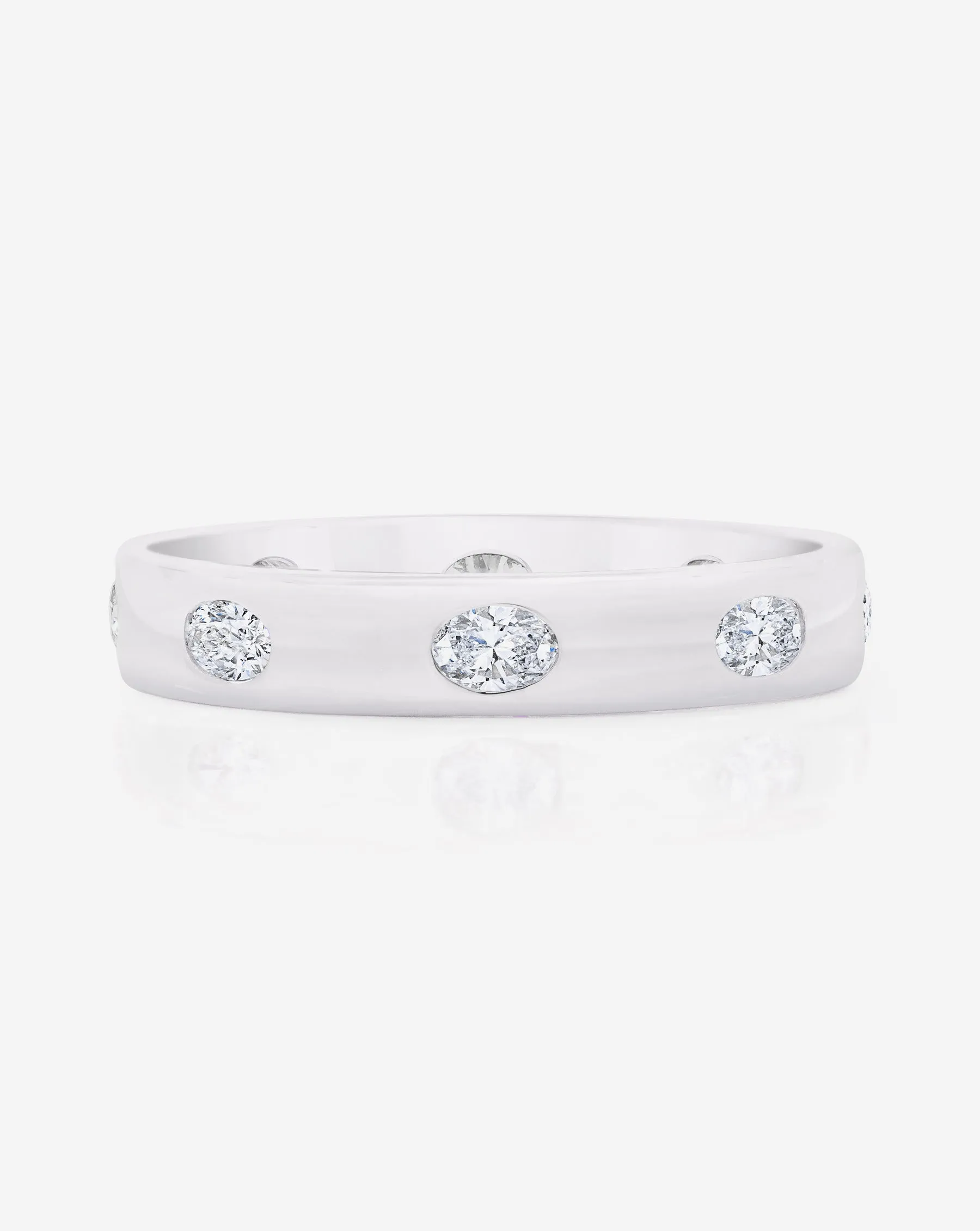 Oval Luxe Inlay Eternity Band