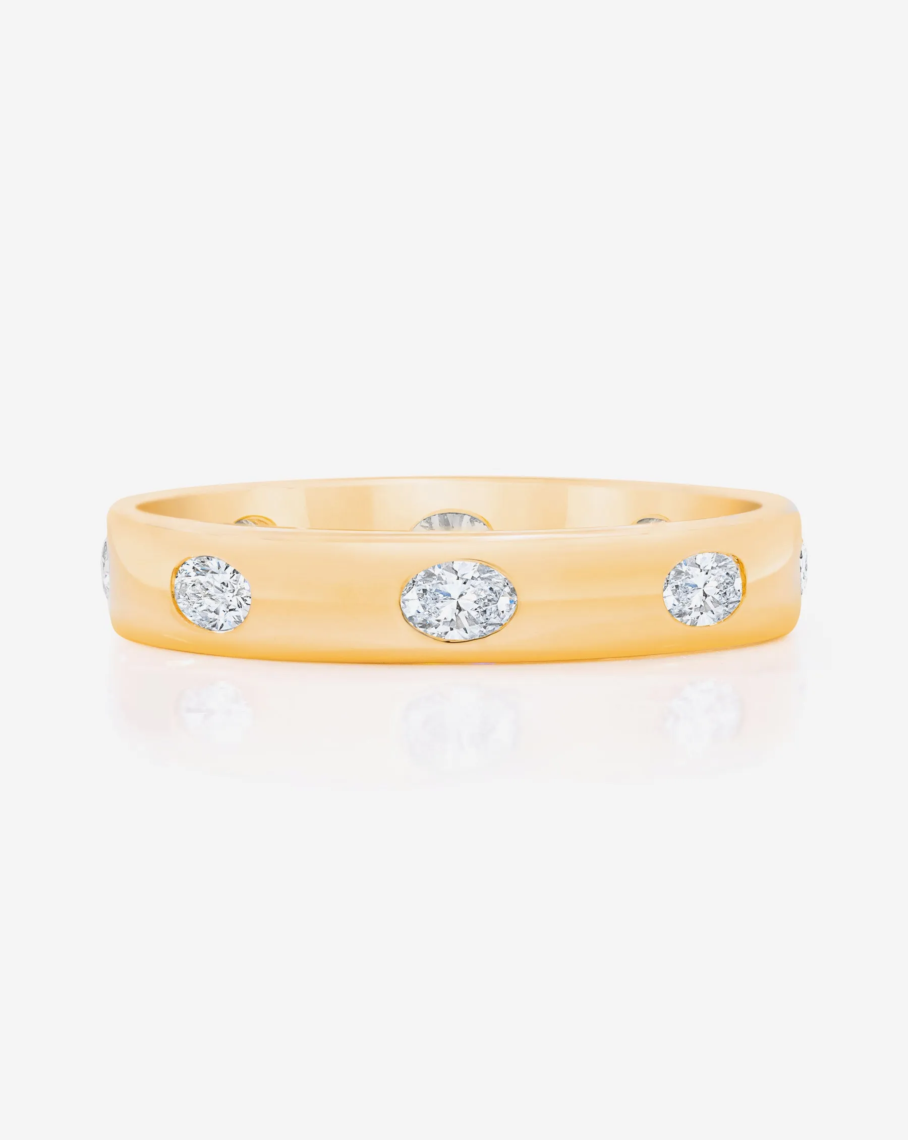 Oval Luxe Inlay Eternity Band