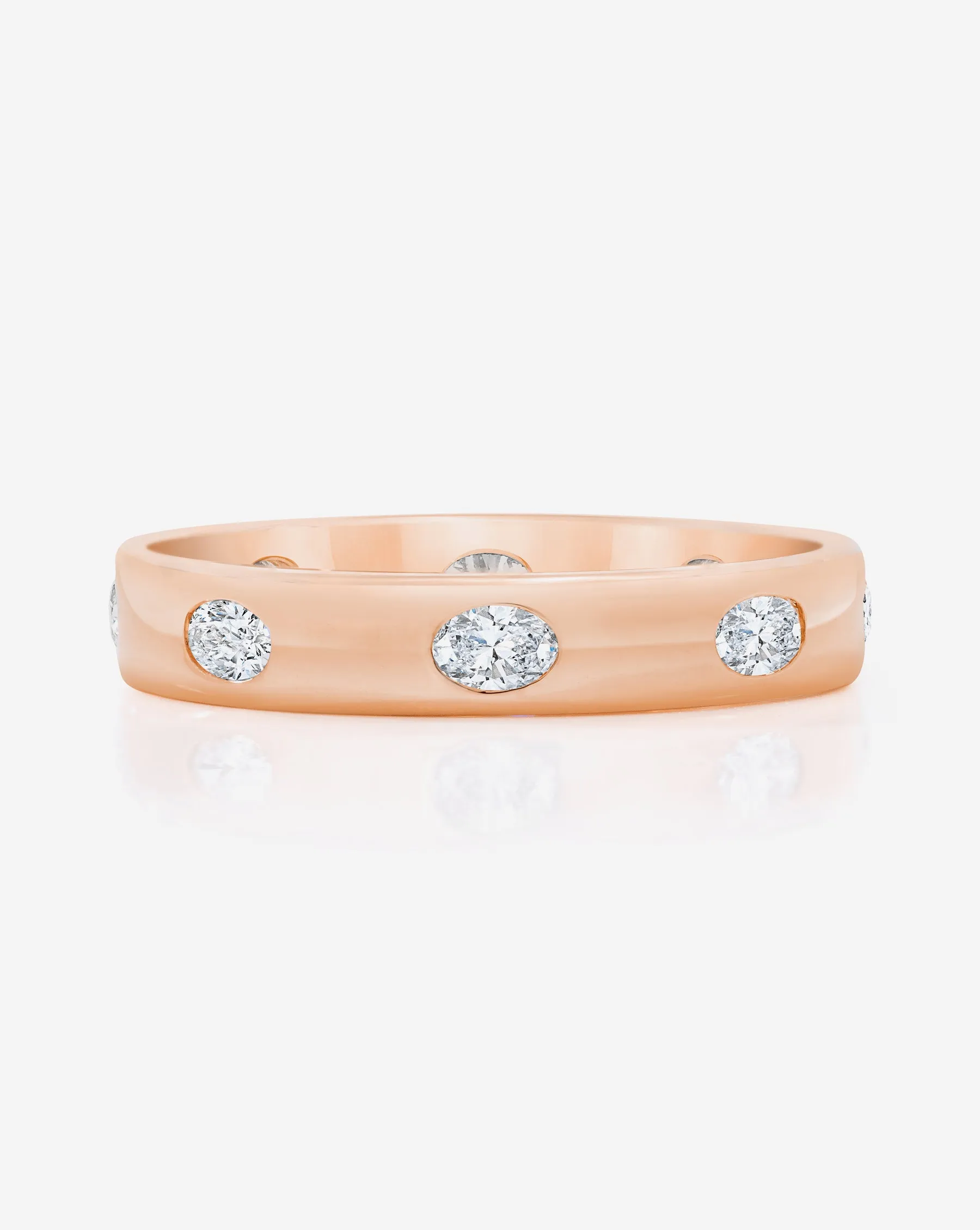 Oval Luxe Inlay Eternity Band
