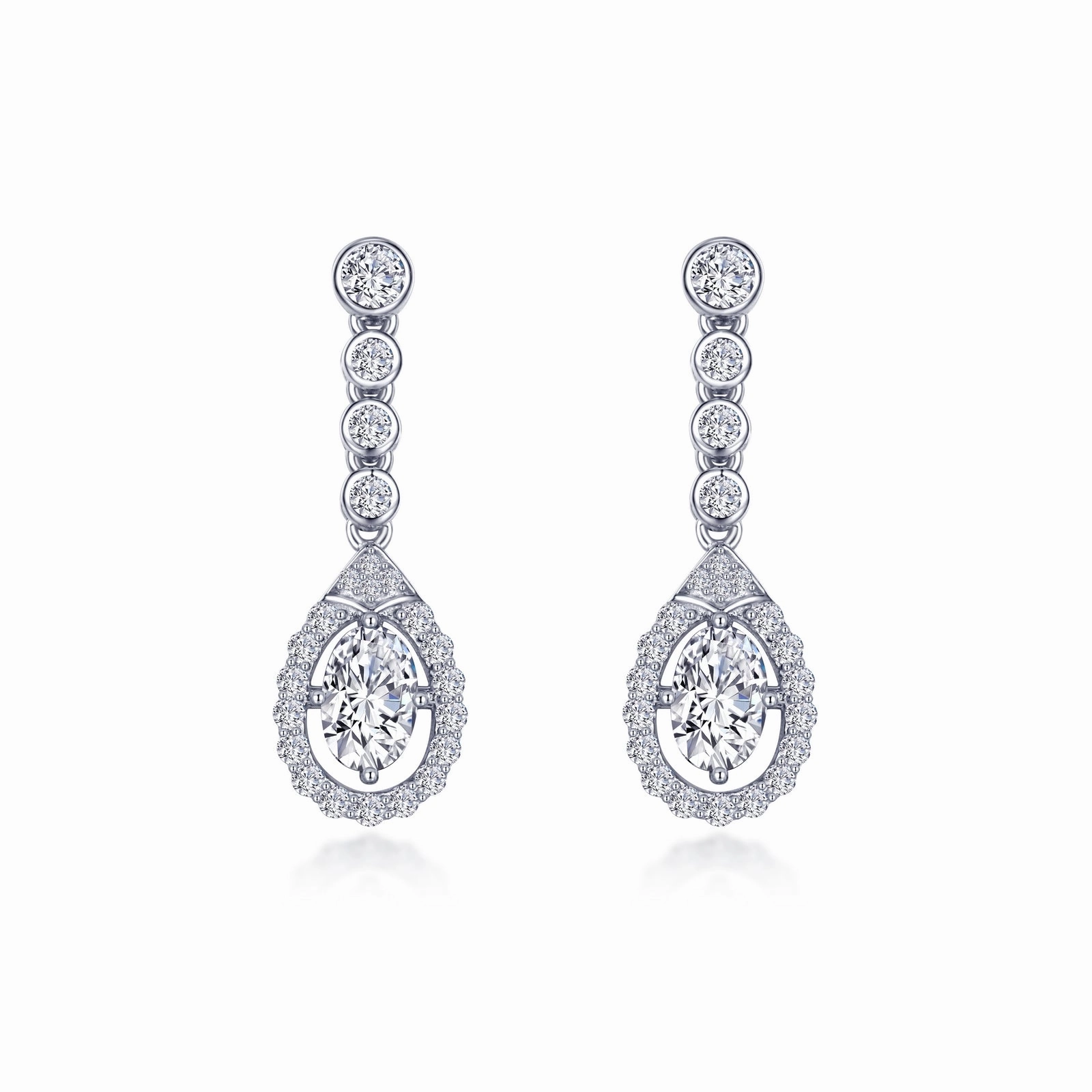 Oval Halo Drop Earrings E0557CLG00