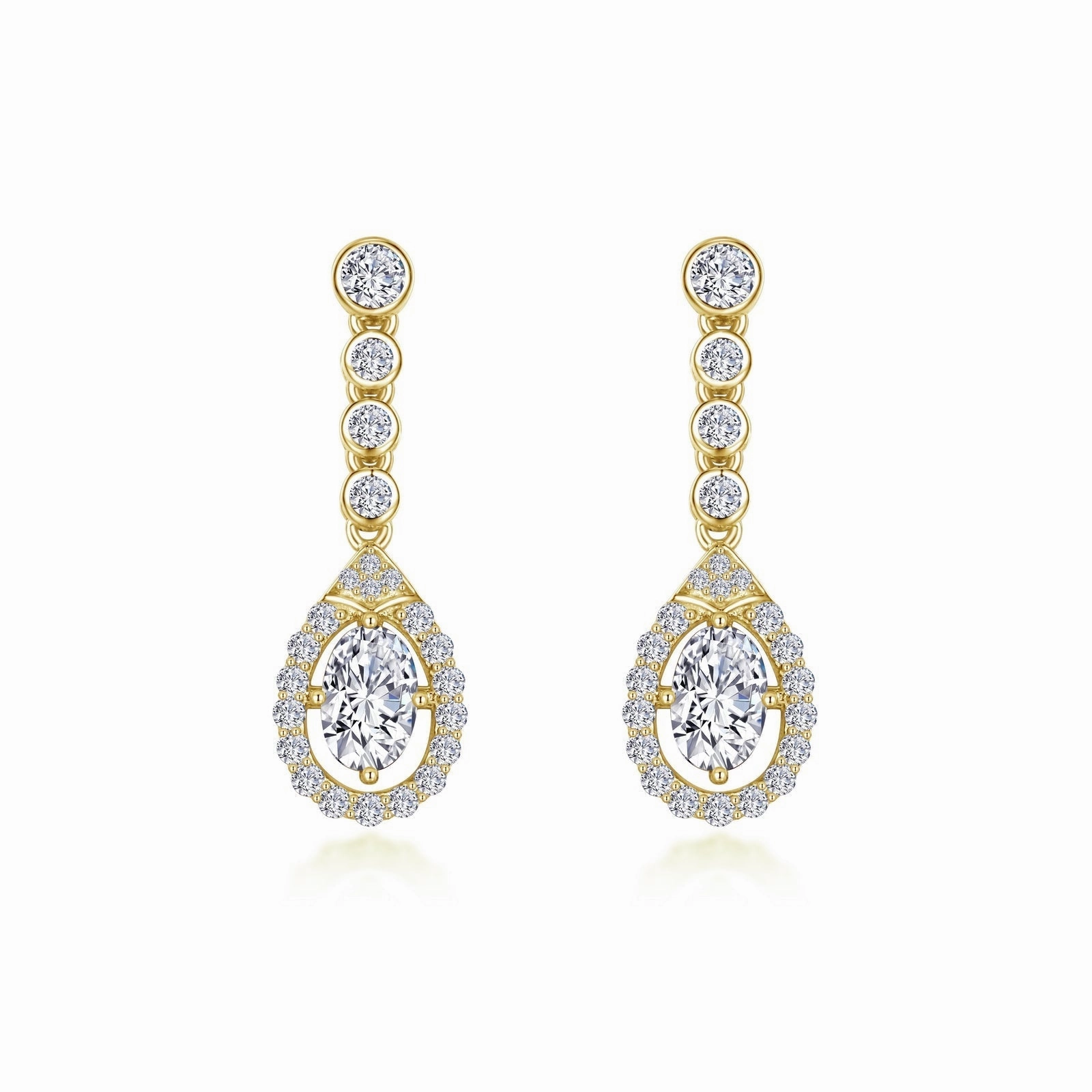 Oval Halo Drop Earrings E0557CLG00