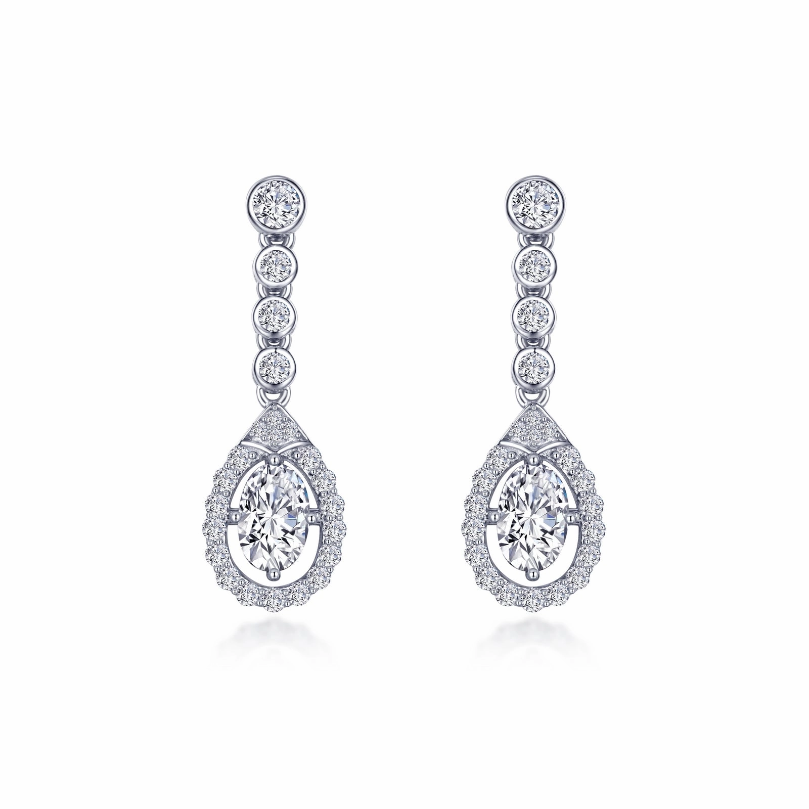Oval Halo Drop Earrings E0557CLP00