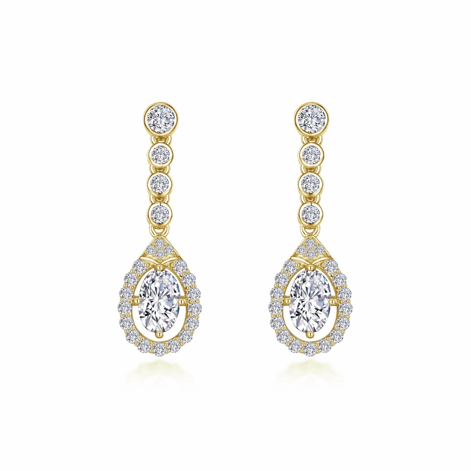 Oval Halo Drop Earrings E0557CLP00