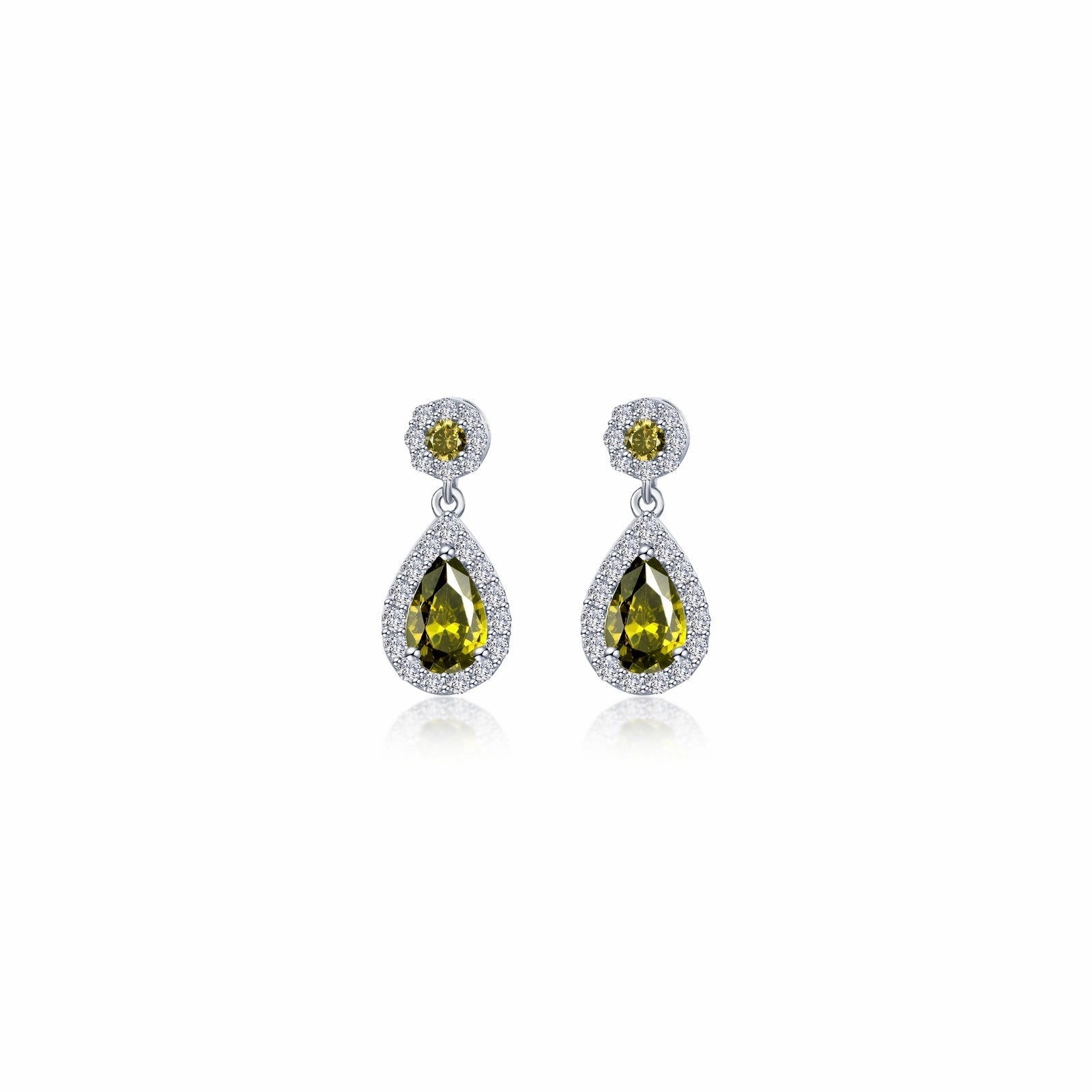 Oval Halo Drop Earrings E0590OVP00