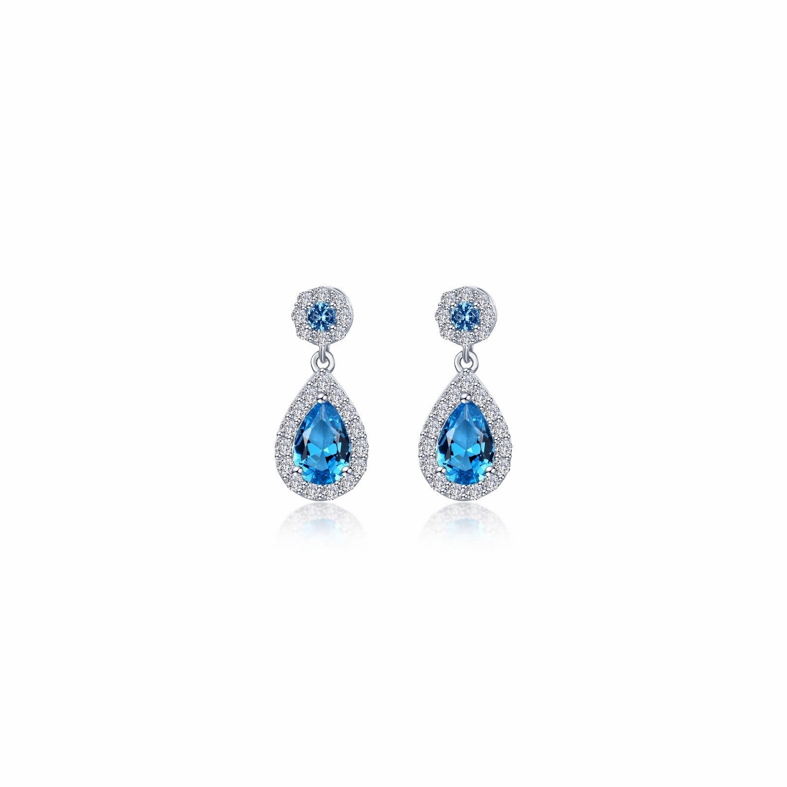 Oval Halo Drop Earrings E0590SBP00