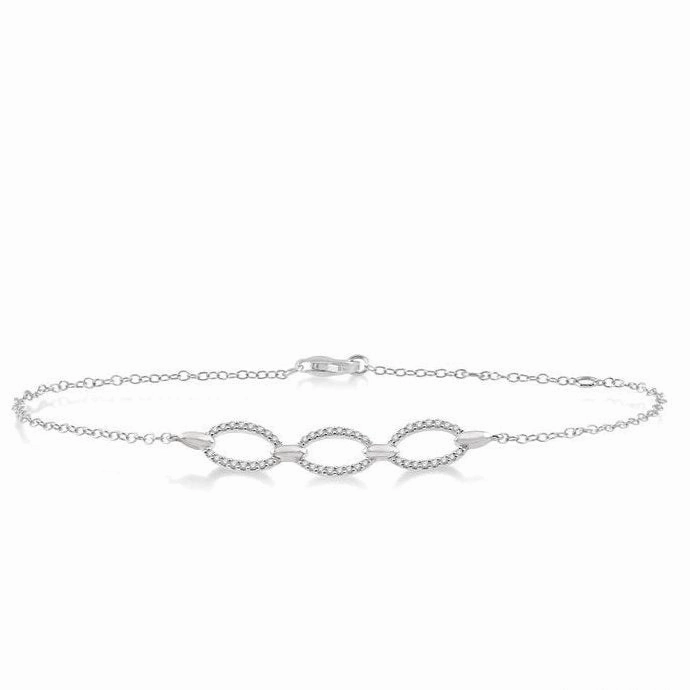 Oval Shape Diamond Chain Bracelet