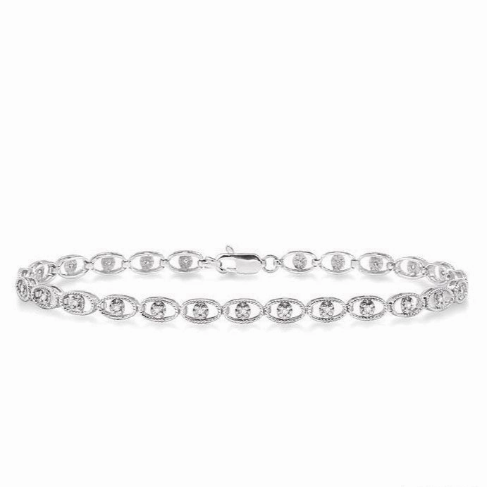 Oval Shape Diamond Link Bracelet