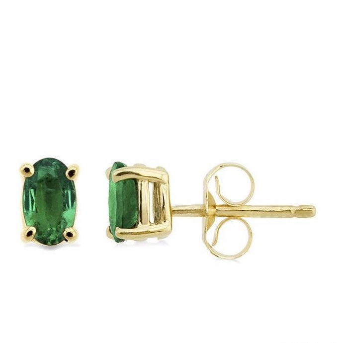 Oval Shape Gemstone Stud Earrings