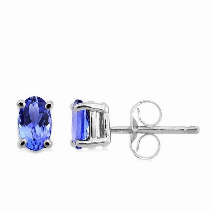 Oval Shape Gemstone Stud Earrings