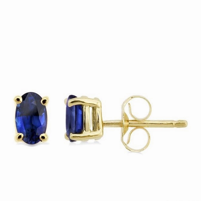 Oval Shape Gemstone Stud Earrings