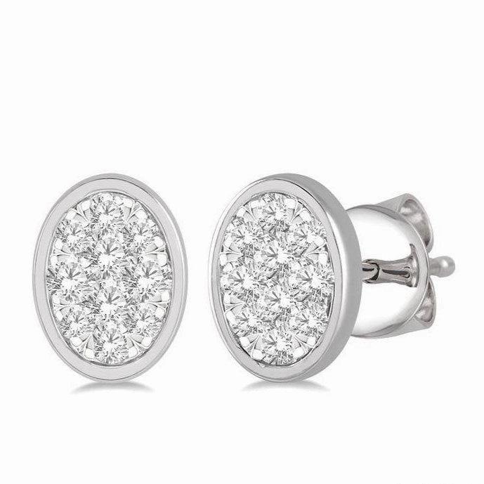 Oval Shape Lovebright Essential Diamond Stud Earrings