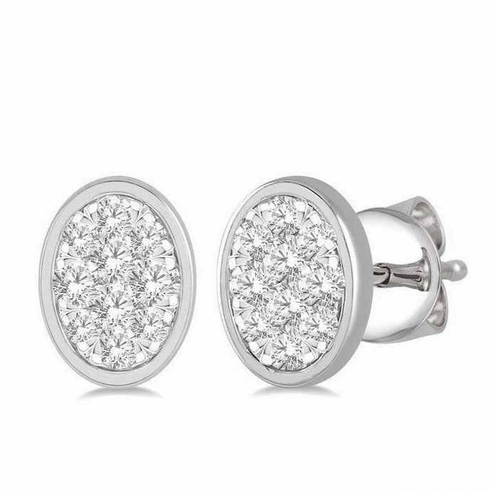 Oval Shape Lovebright Essential Diamond Stud Earrings