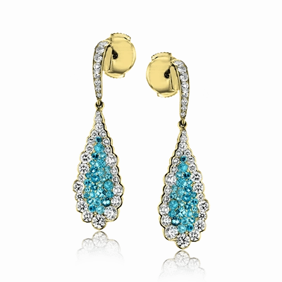 Paraiba Drop Earrings in 18k Gold with Diamonds LE4030 WHITE 18K X