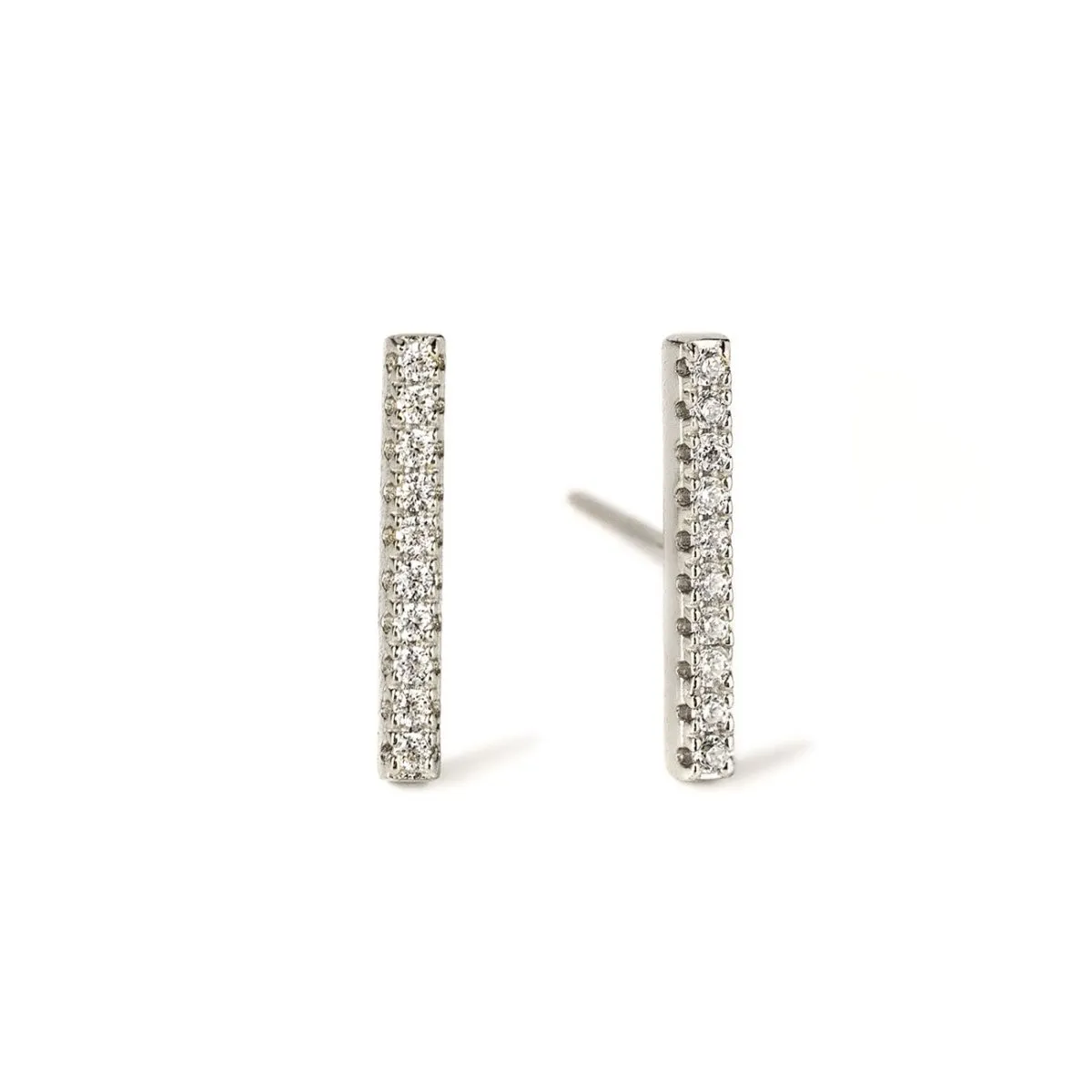 Pav Bar Stud Earrings
