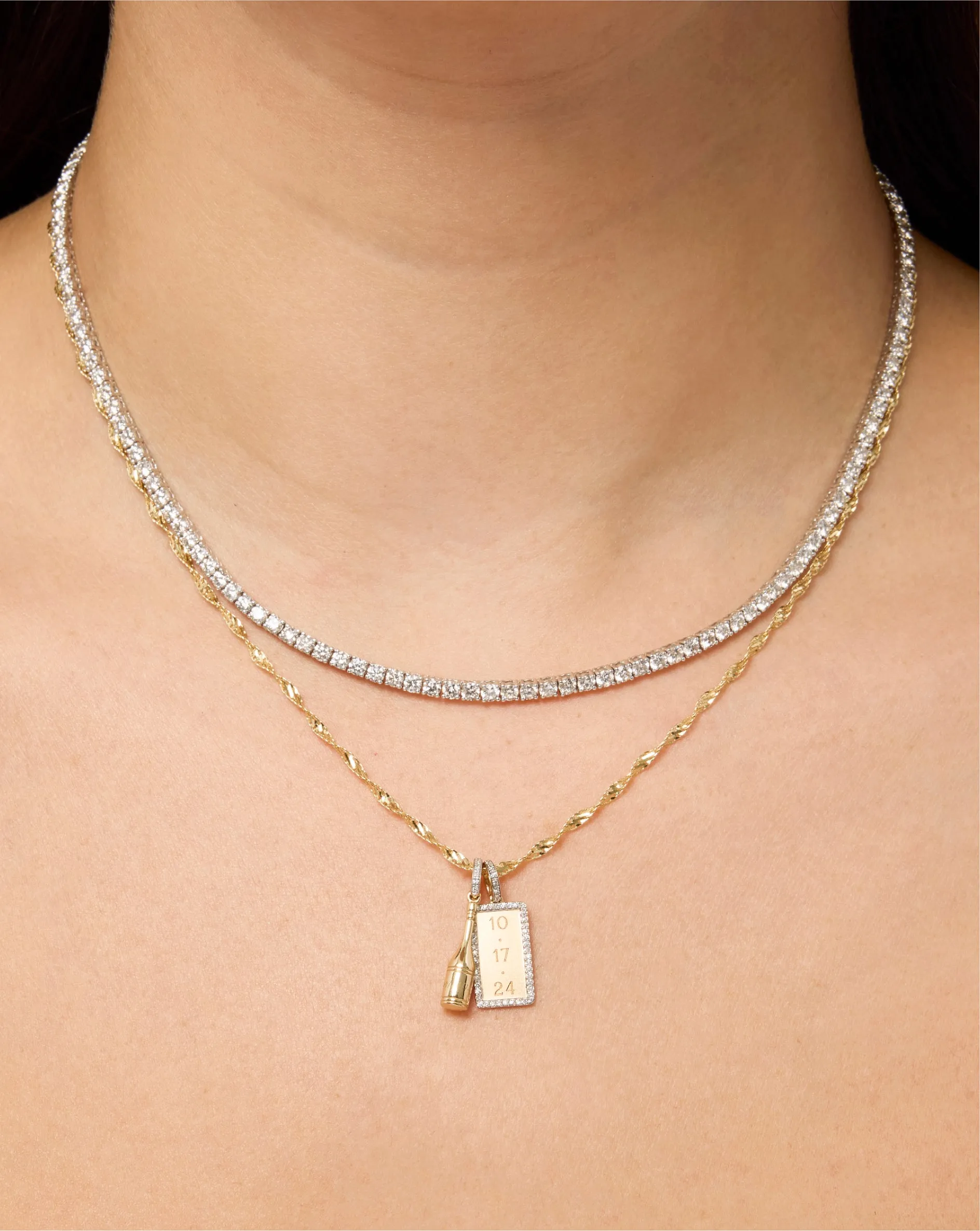 Pav Border Engravable Rectangle Pendant