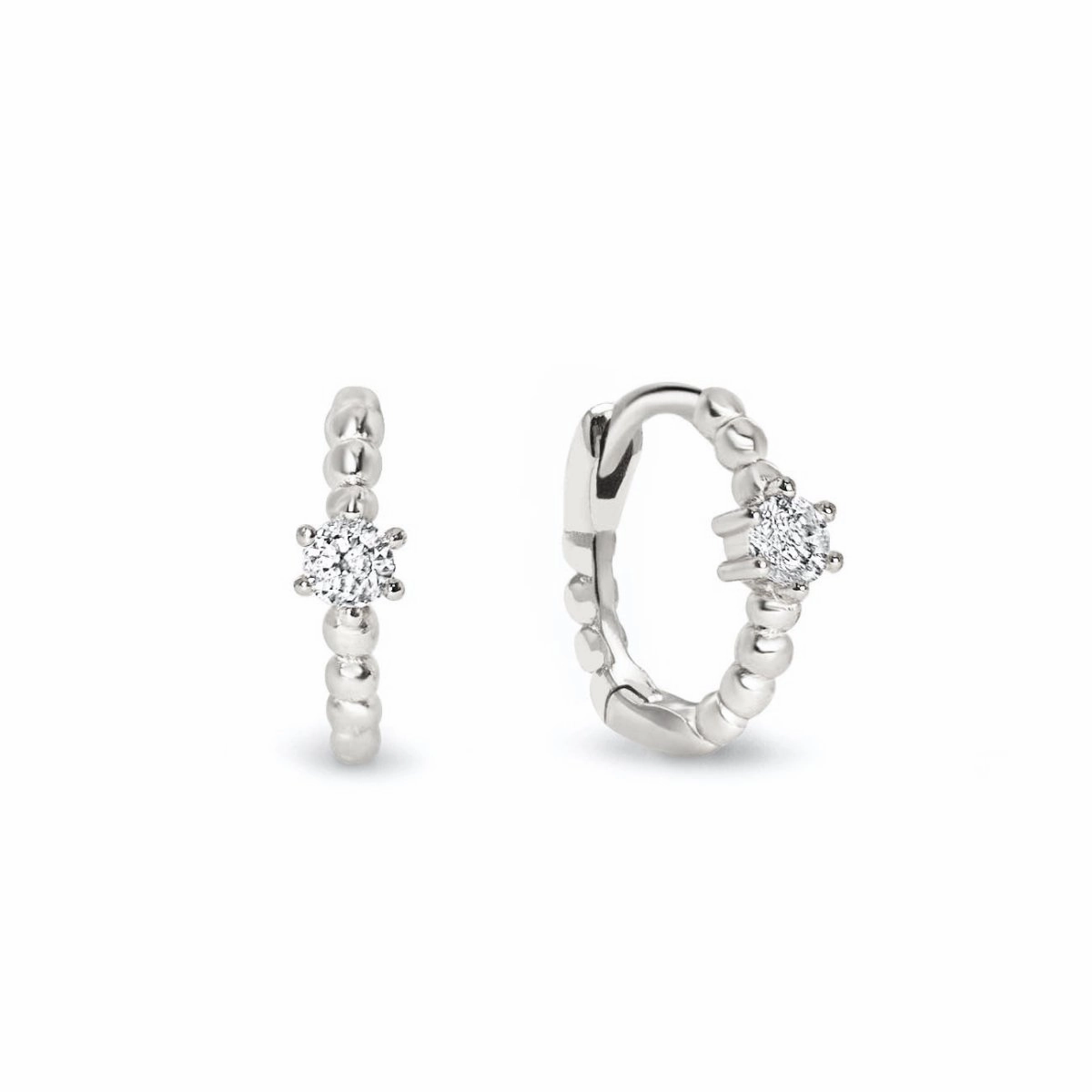 Pav Bead Huggie Earrings
