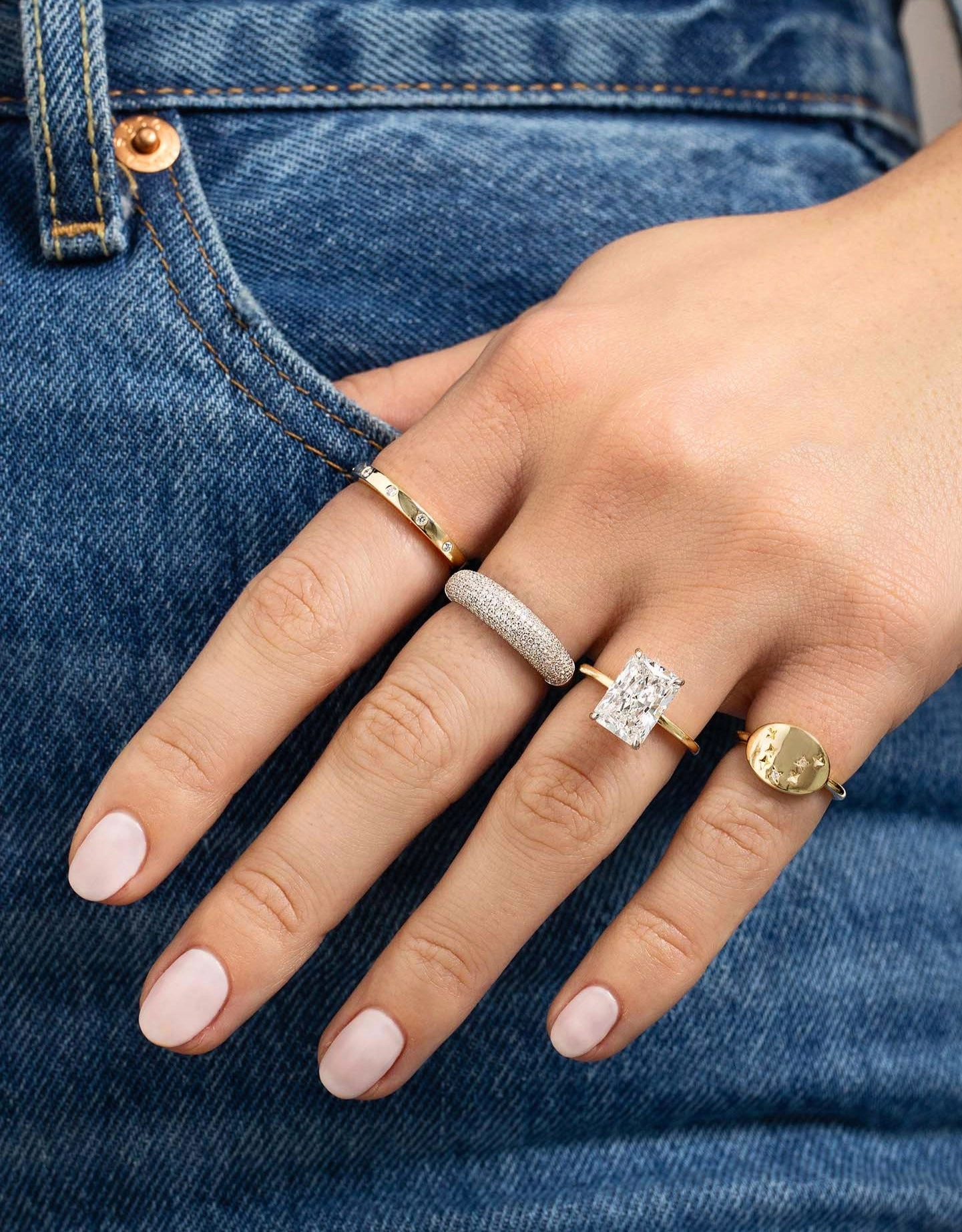 Pav Diamond Cloud Ring