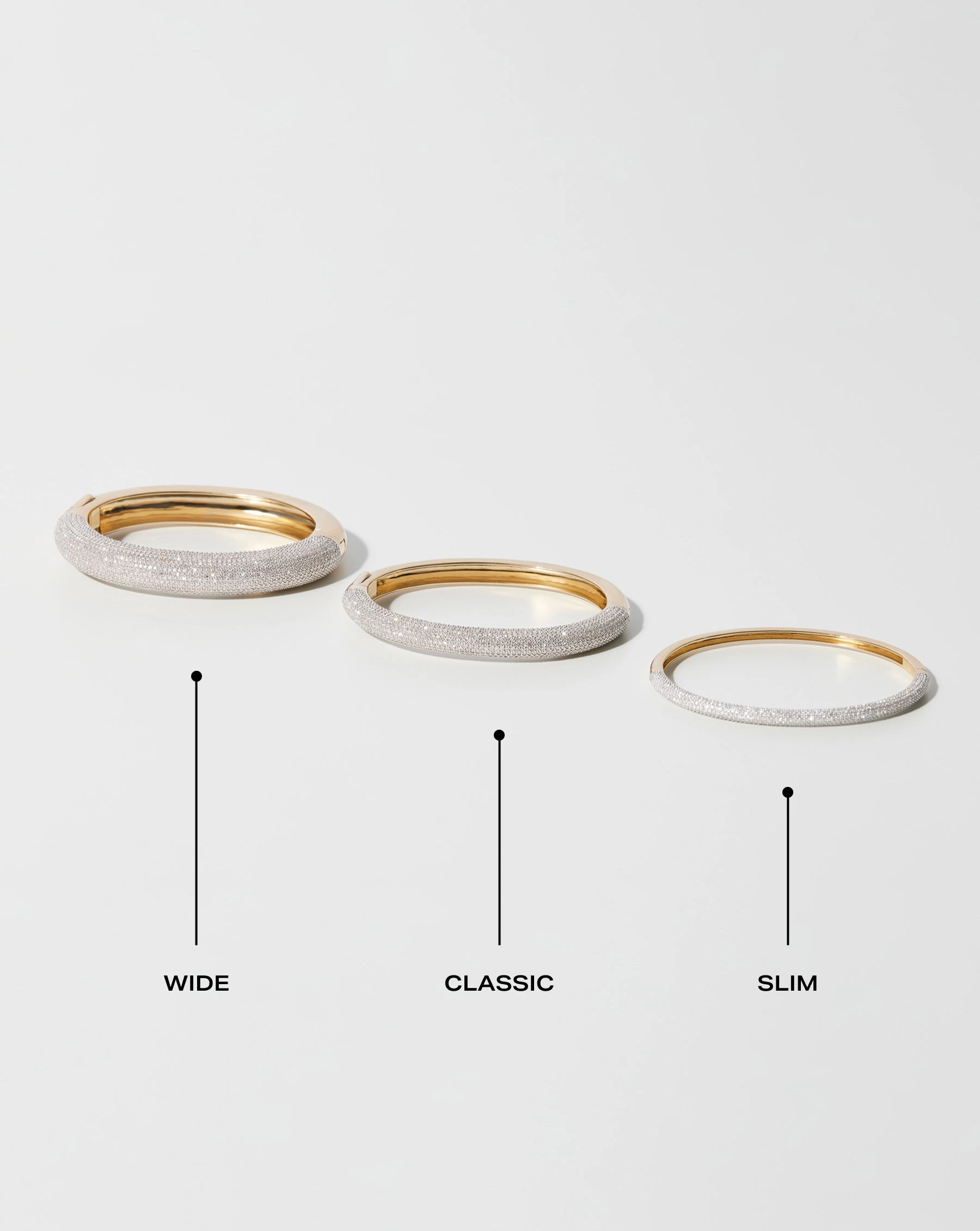 Pav Diamond Stackable Gold Cloud Bangle