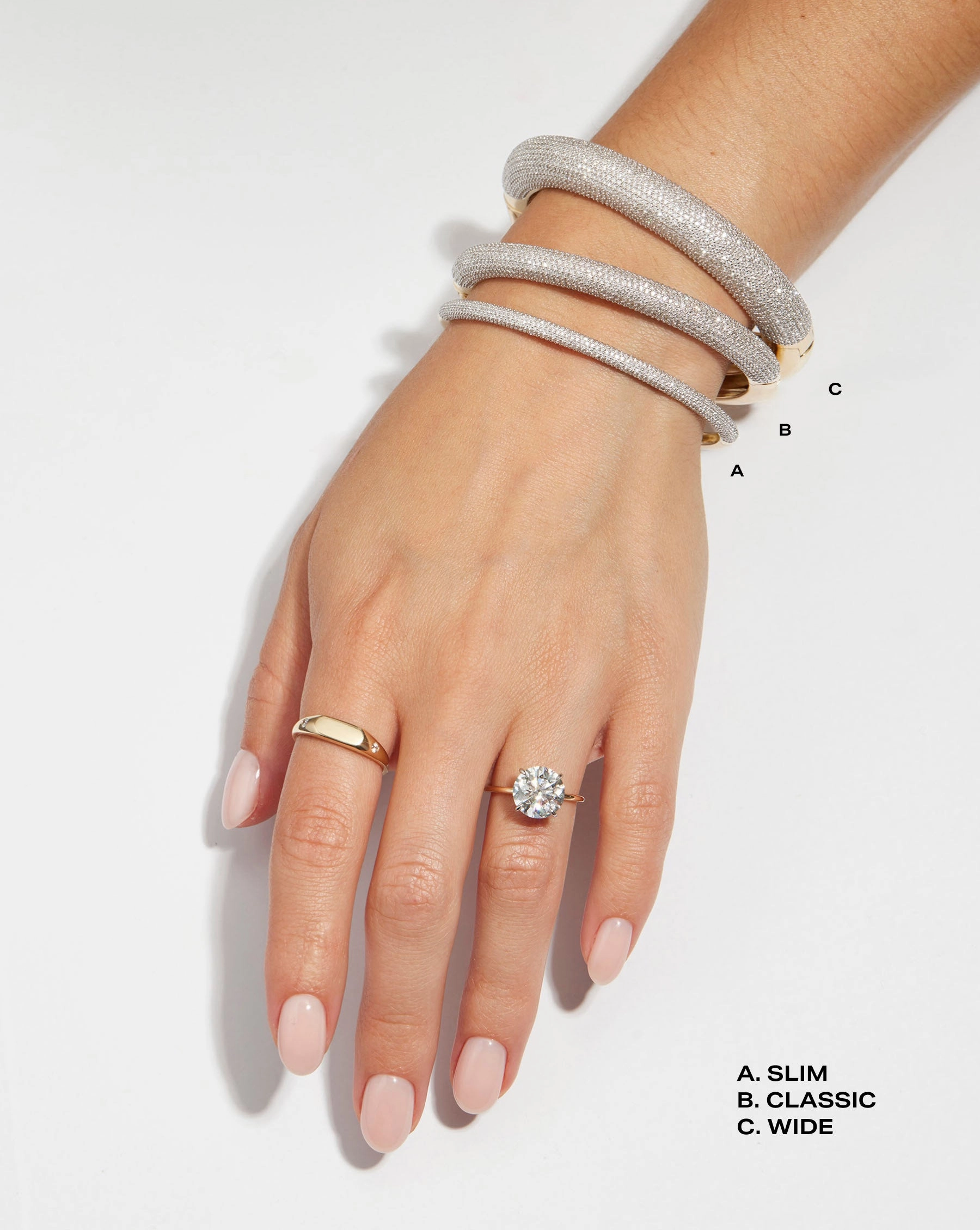 Pav Diamond Stackable Gold Cloud Bangle