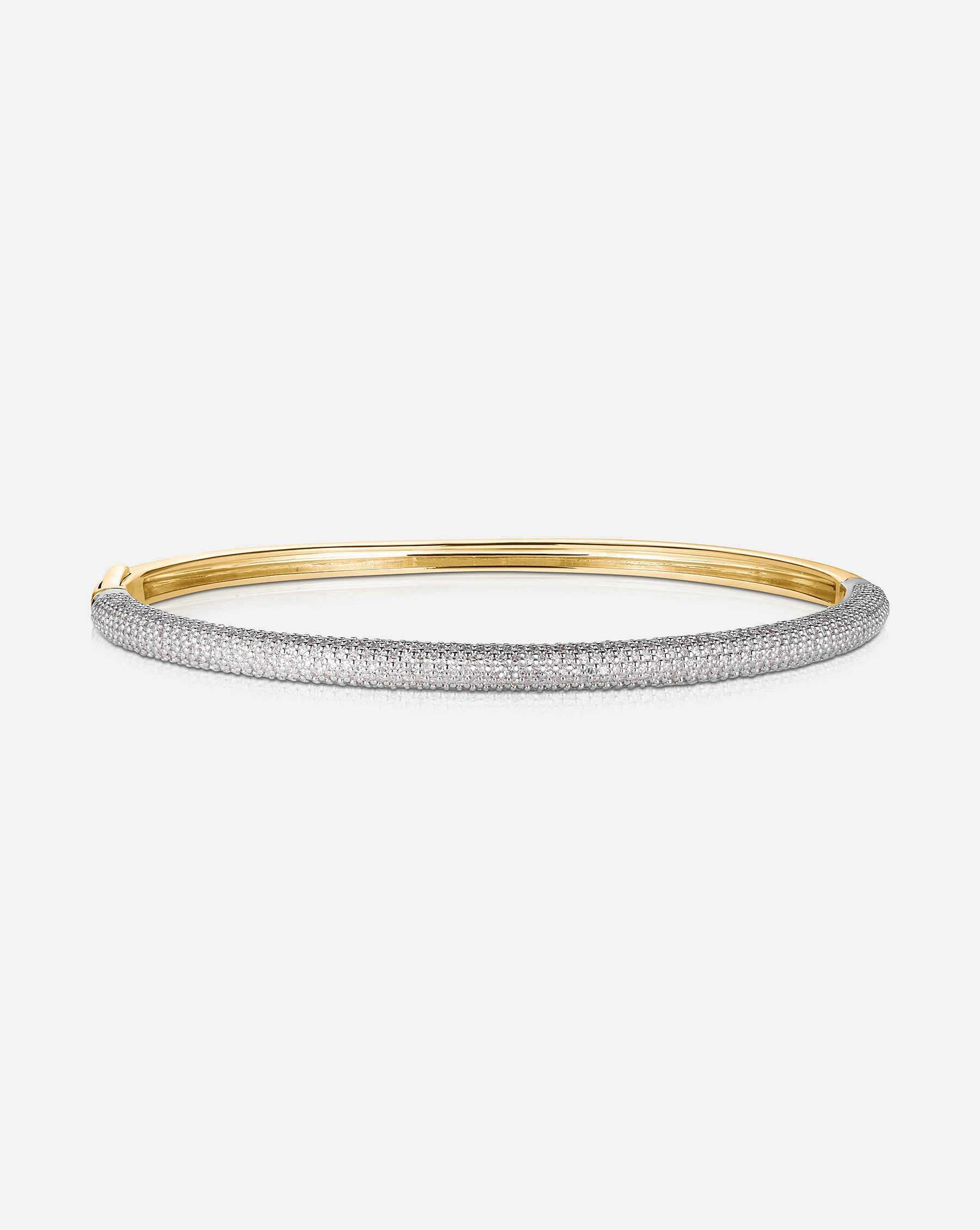 Pav Diamond Stackable Gold Cloud Bangle