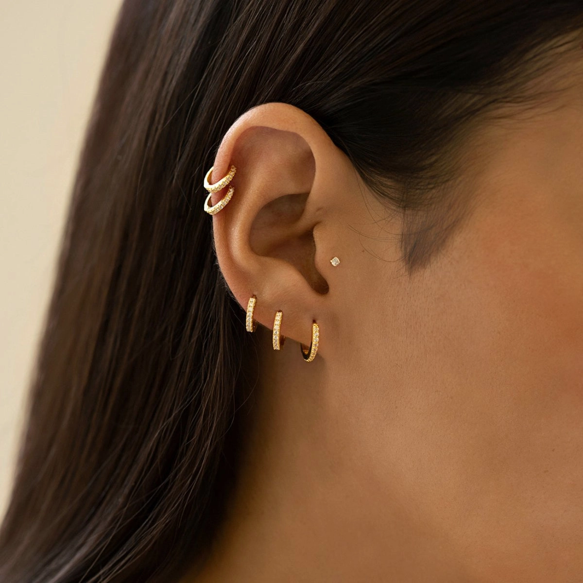 Pav Huggie Earrings