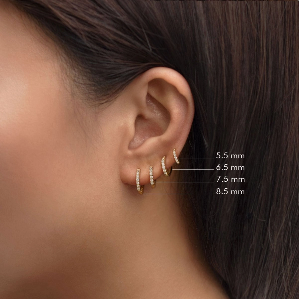 Pav Huggie Earrings