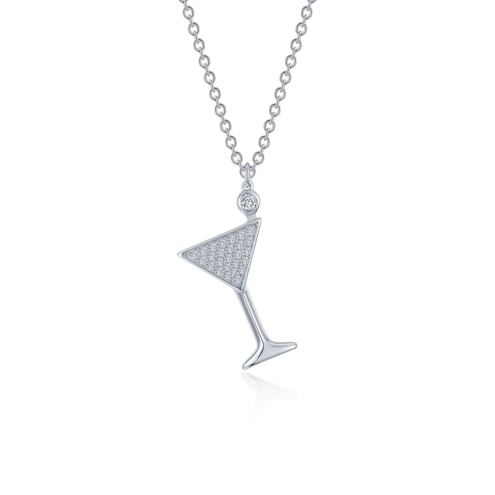 Pave Martini Glass Necklace N0332CLP20