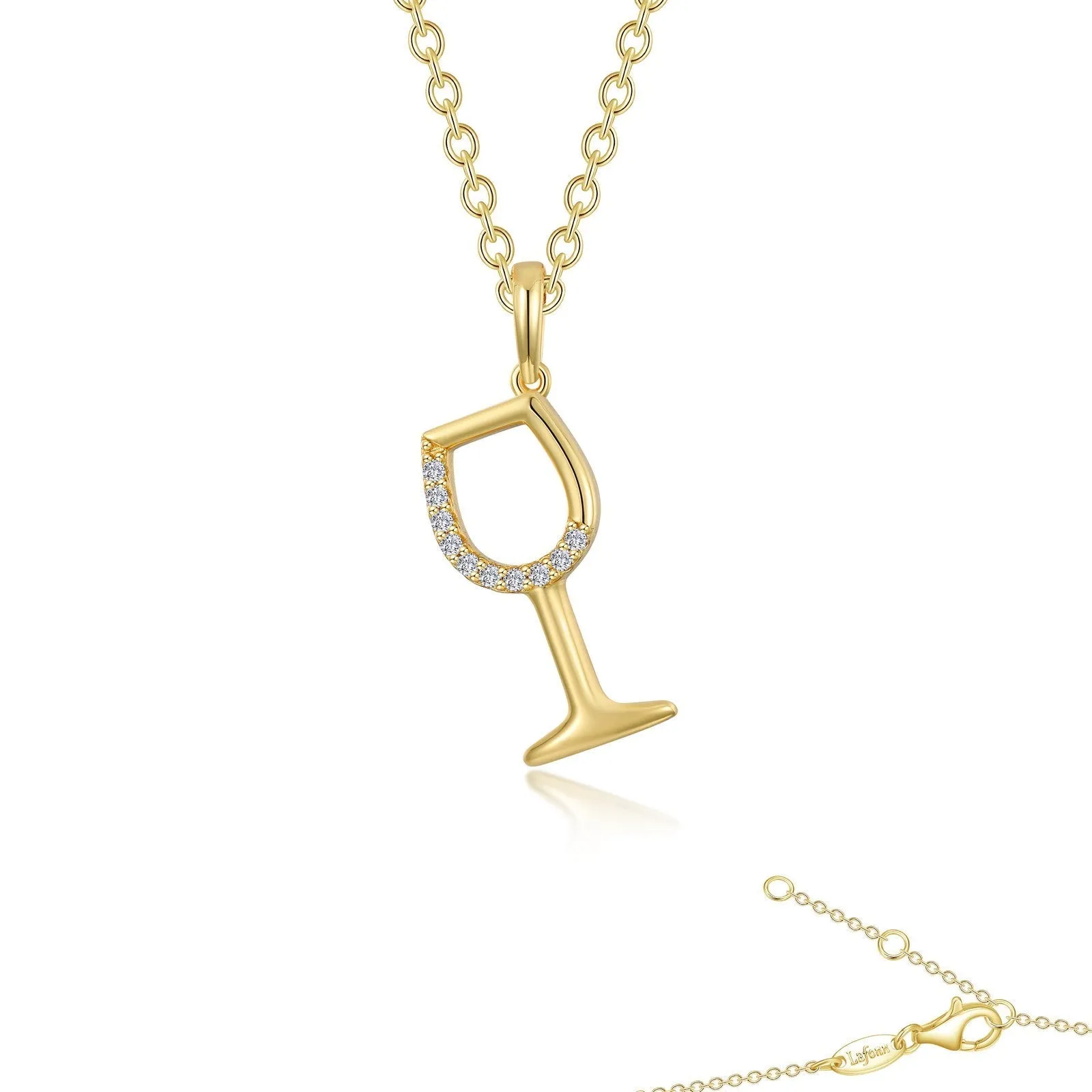 Pave Wine Glass Necklace P0312CLG20
