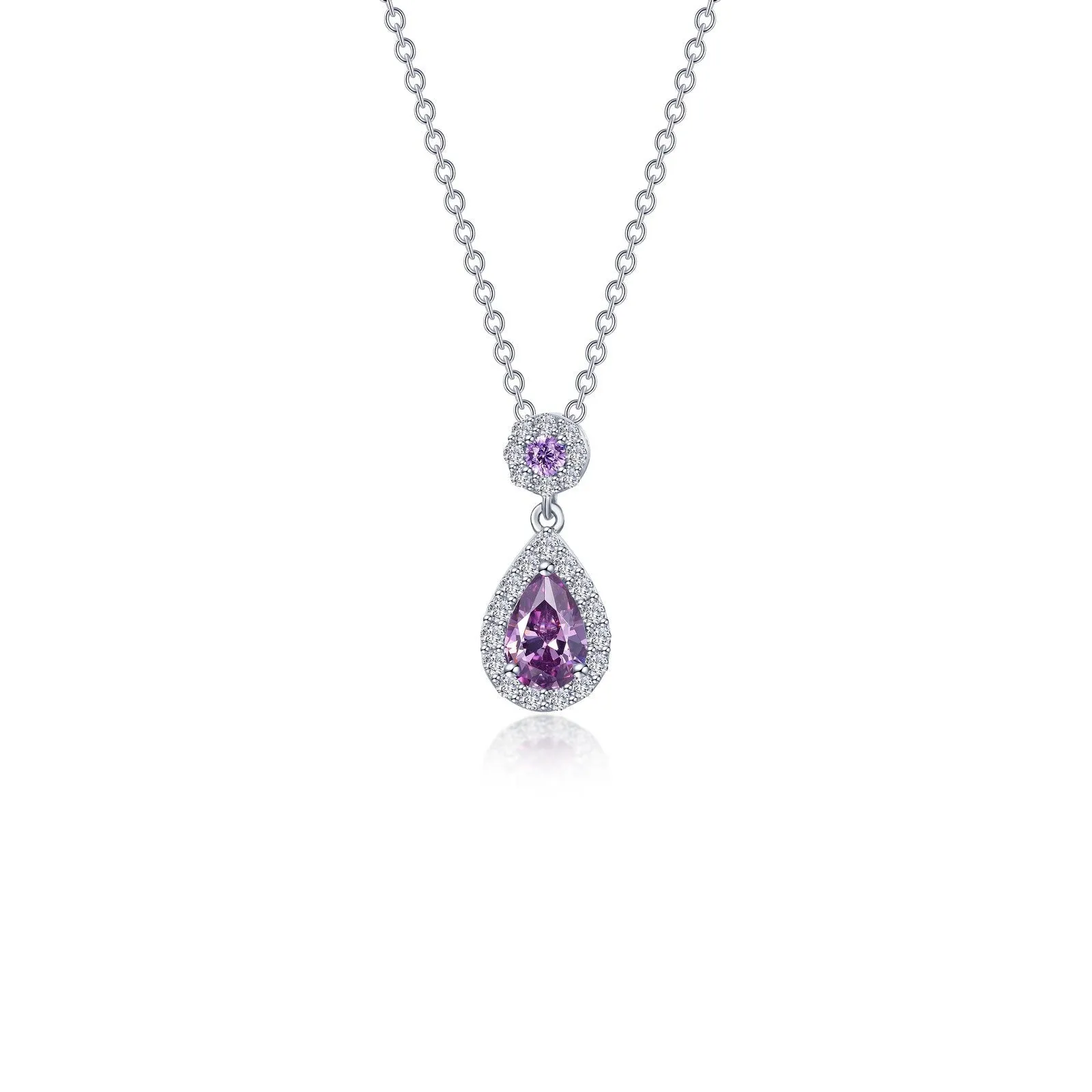 Pear Shape Halo Necklace N0318AMP20