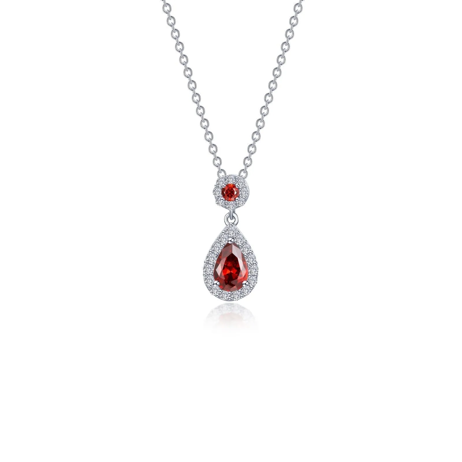 Pear Shape Halo Necklace N0318GNP20