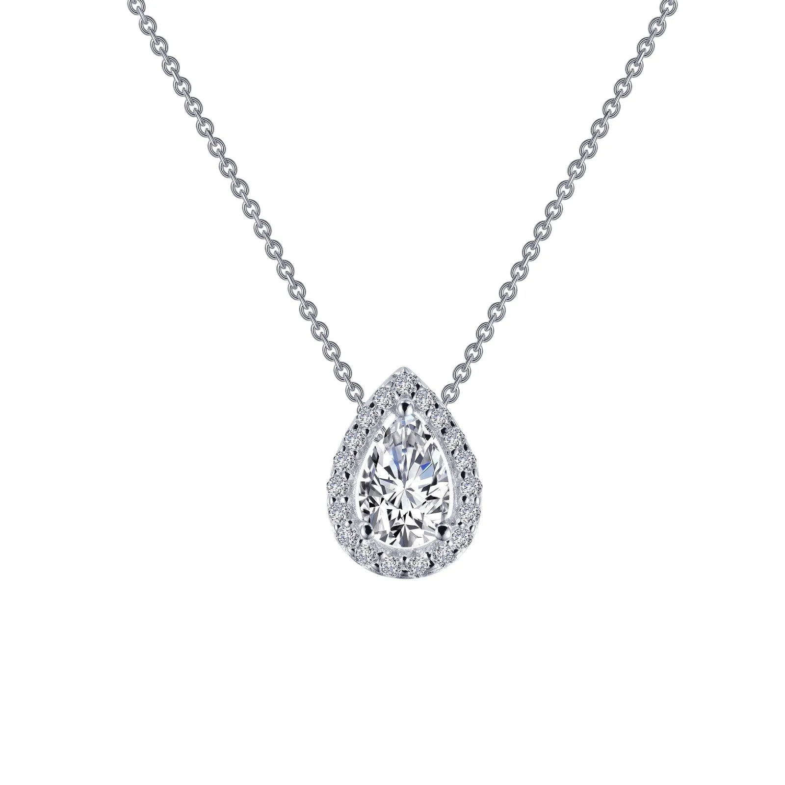 Pear-Shaped Halo Necklace N0102CLP18