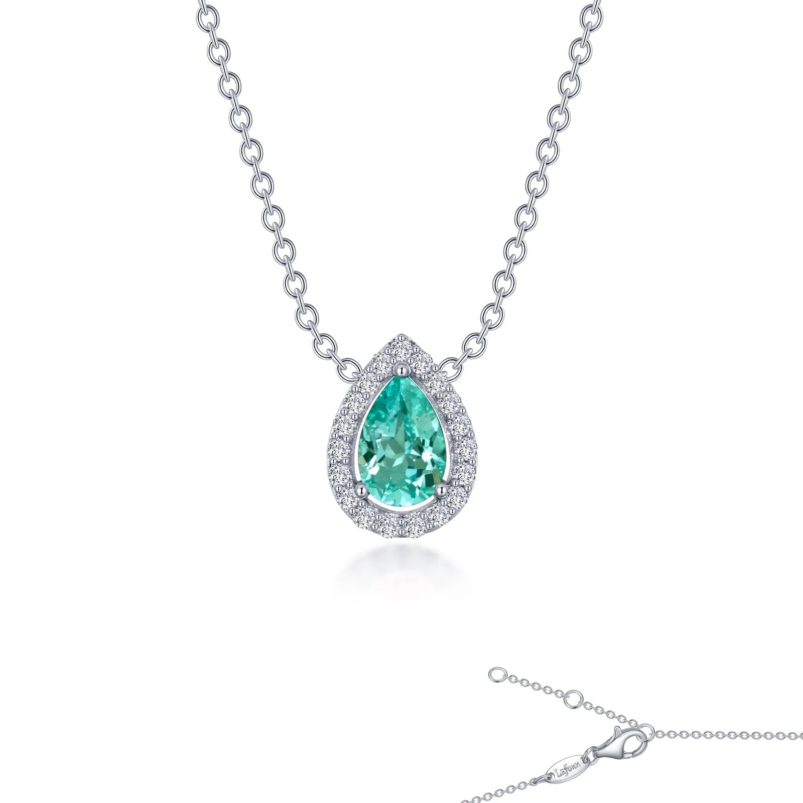 Pear-Shaped Halo Necklace N0102CLP18