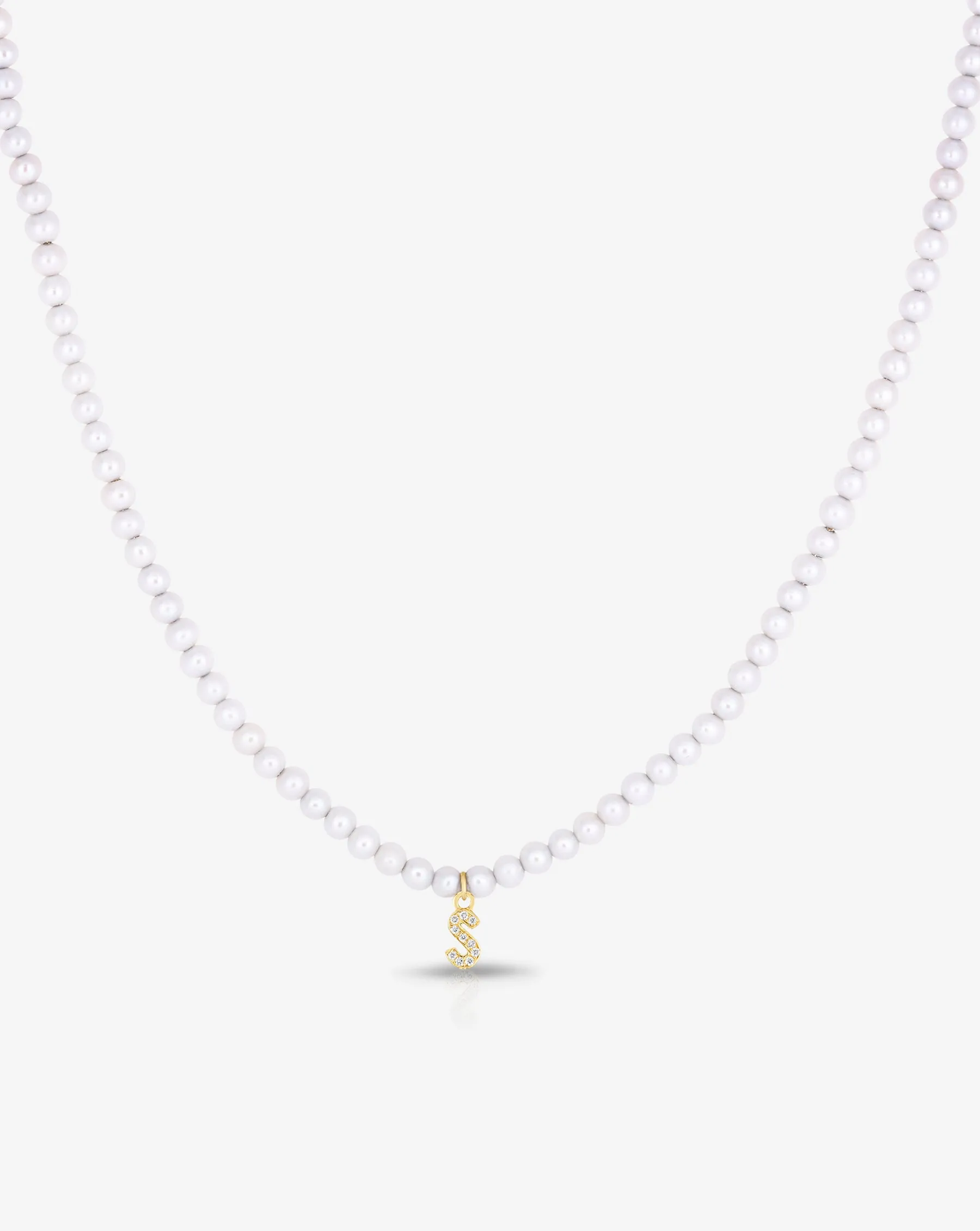 Pearl   Pav Initial Choker