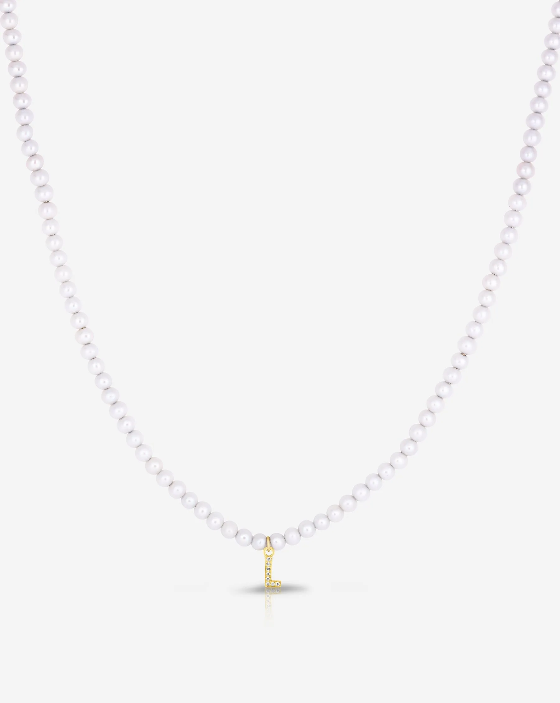 Pearl   Pav Initial Choker