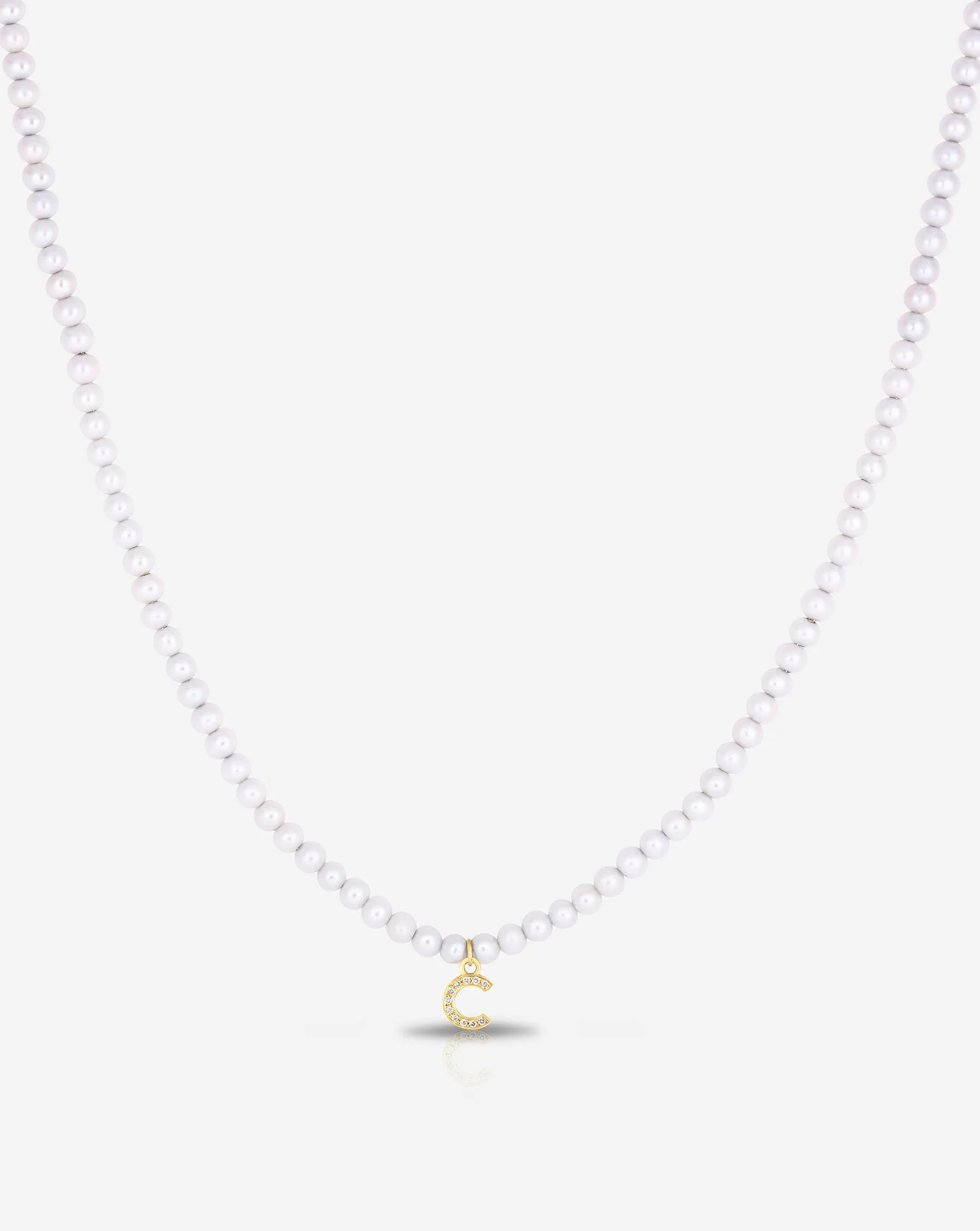 Pearl   Pav Initial Choker