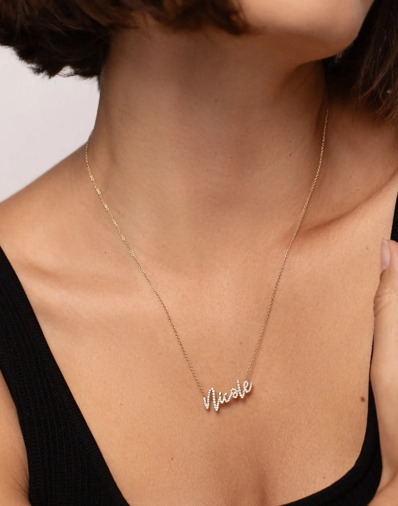 Personalized Diamond Script Name Necklace