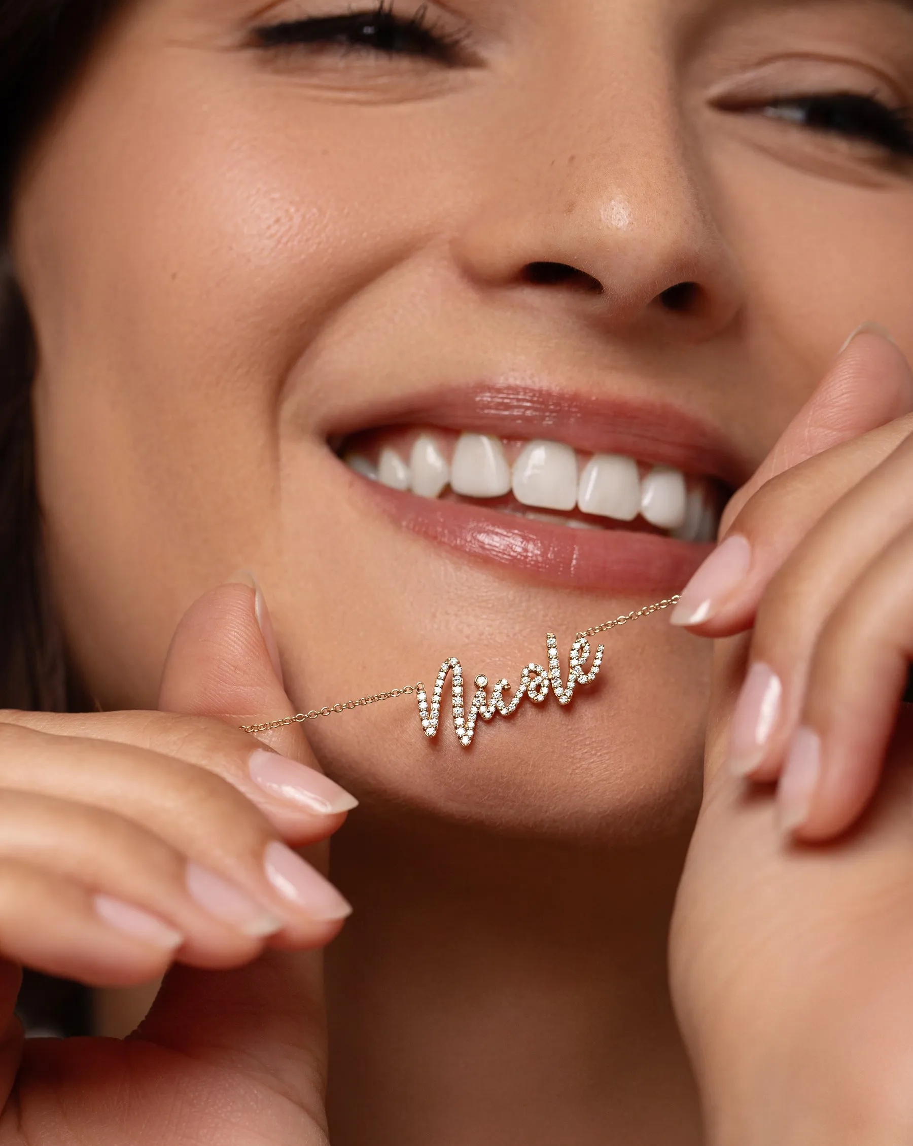 Personalized Diamond Script Name Necklace