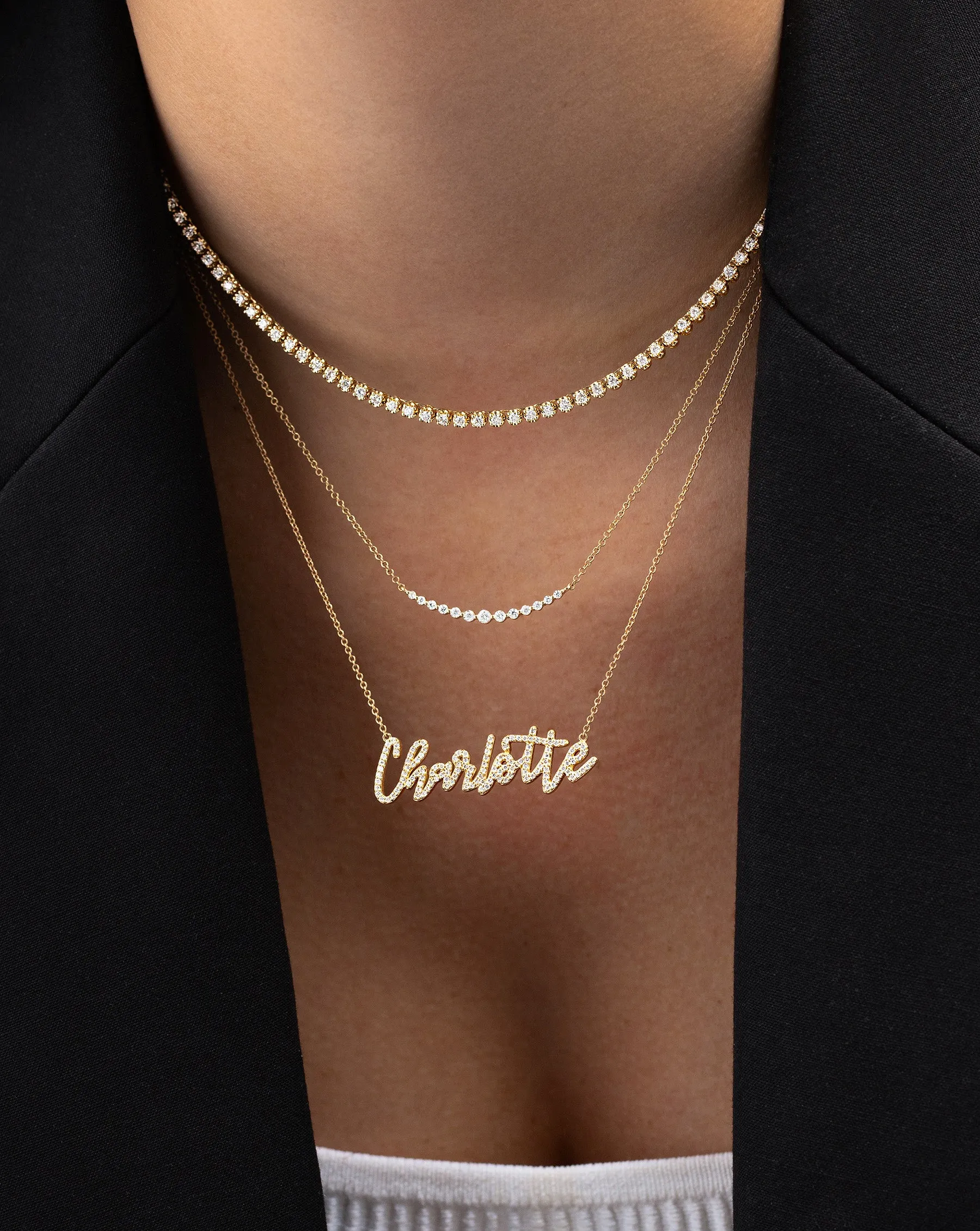 Personalized Diamond Script Name Necklace