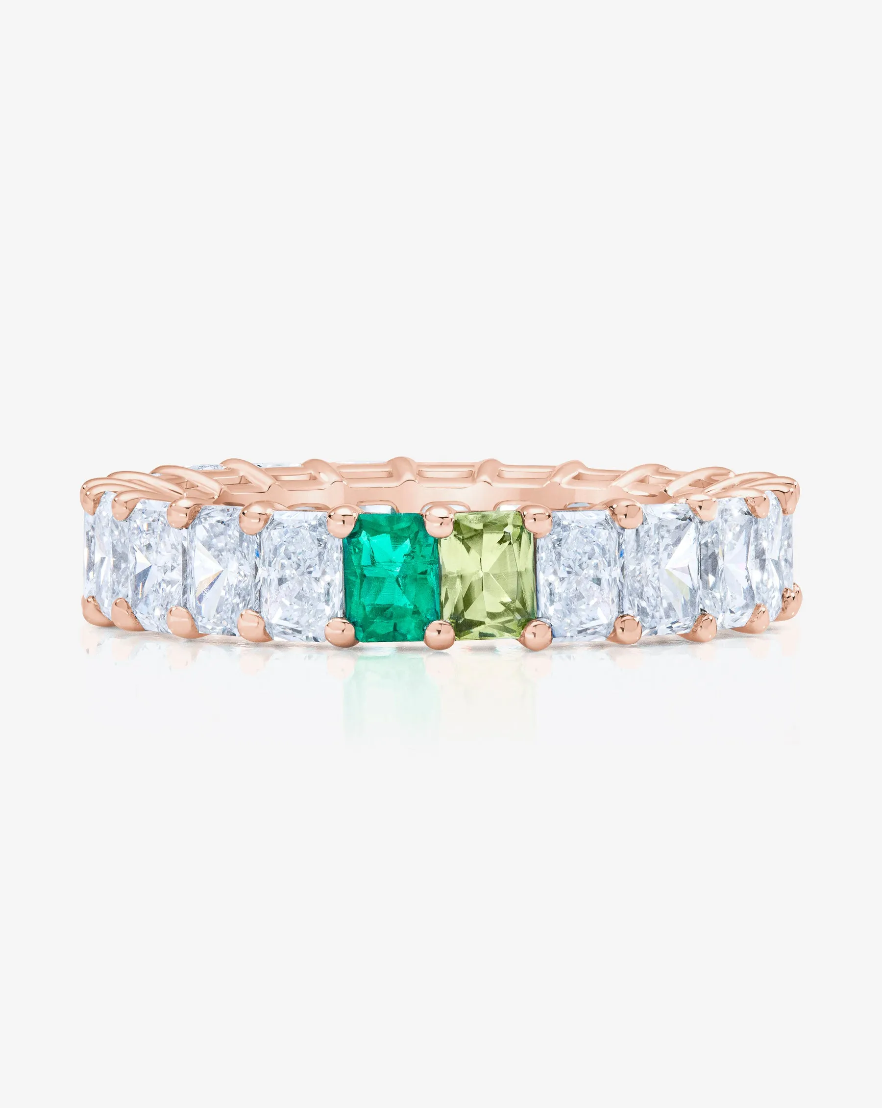 Radiant Lab Diamond and Birthstone Eternity Band